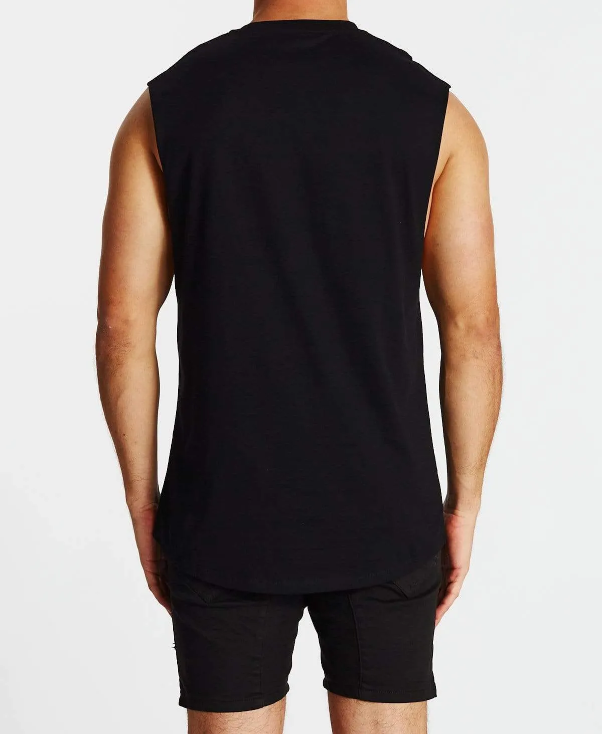 Fin Du Monde Scoop Back Muscle Tee Jet Black sold by Neverland product image thumbnail 2
