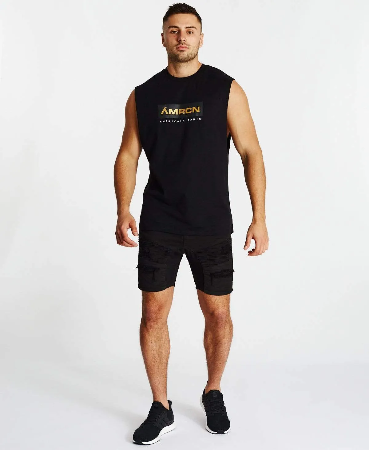 Fin Du Monde Scoop Back Muscle Tee Jet Black sold by Neverland product image thumbnail 4