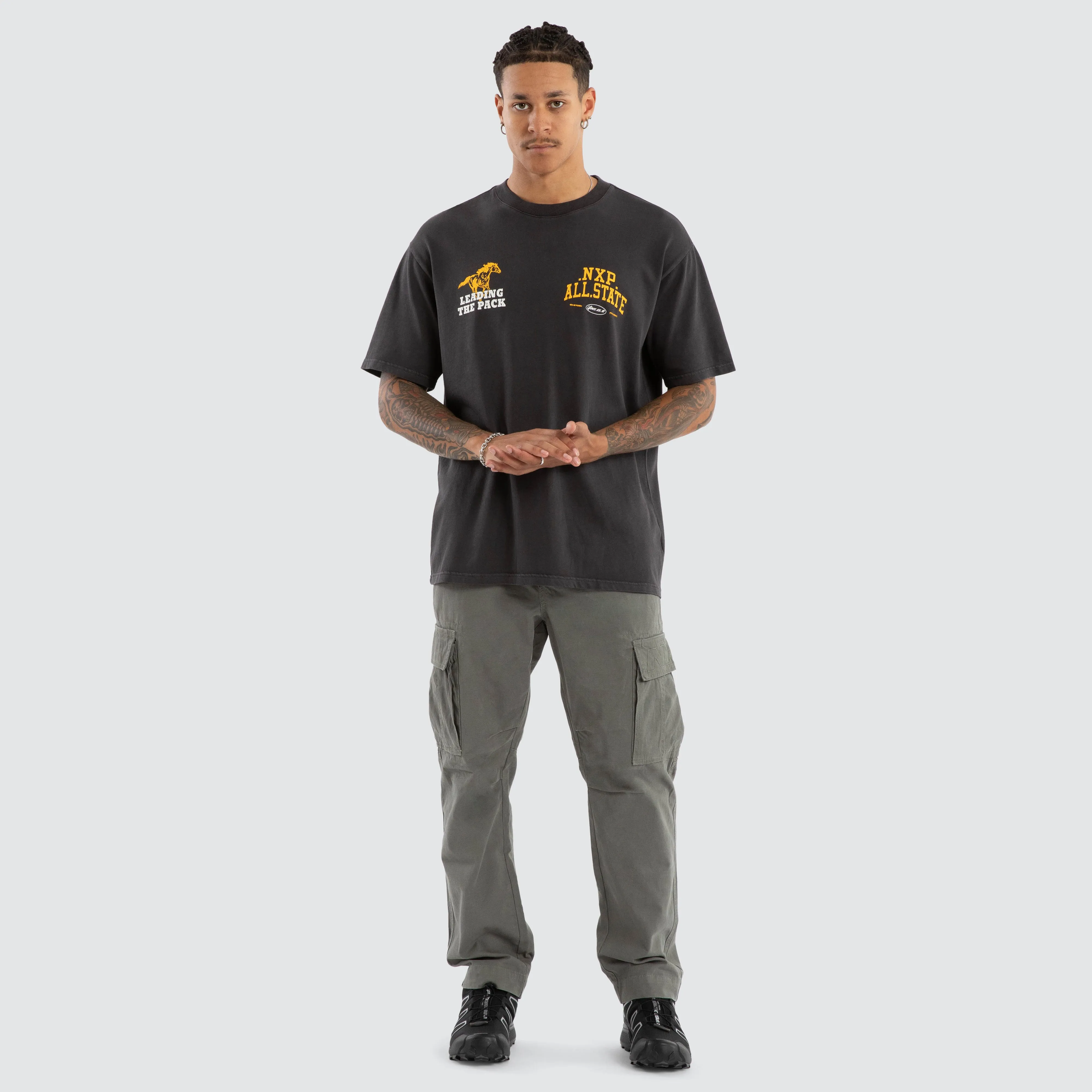 All State Box Fit Tee Pigment Black sold by Neverland product image thumbnail 4