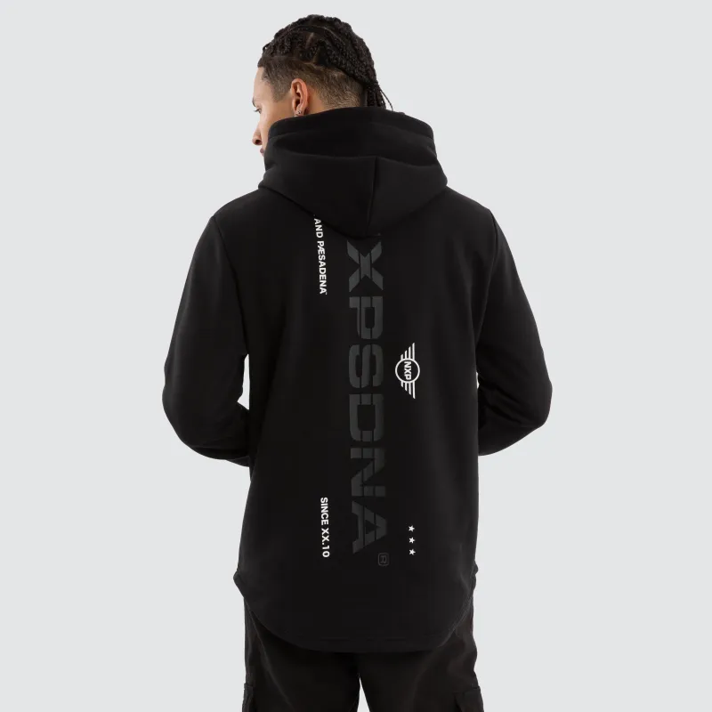 Black Line Dual Curved Hoodie Jet Black sold by Neverland