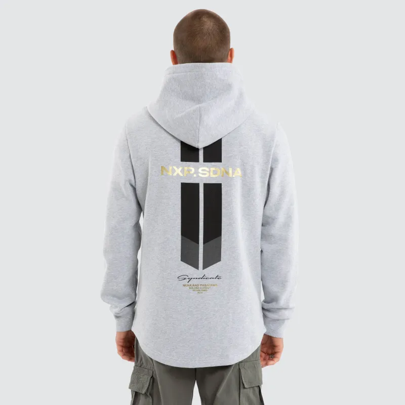 Gold Line Dual Curved Hoodie Grey Marle sold by Neverland