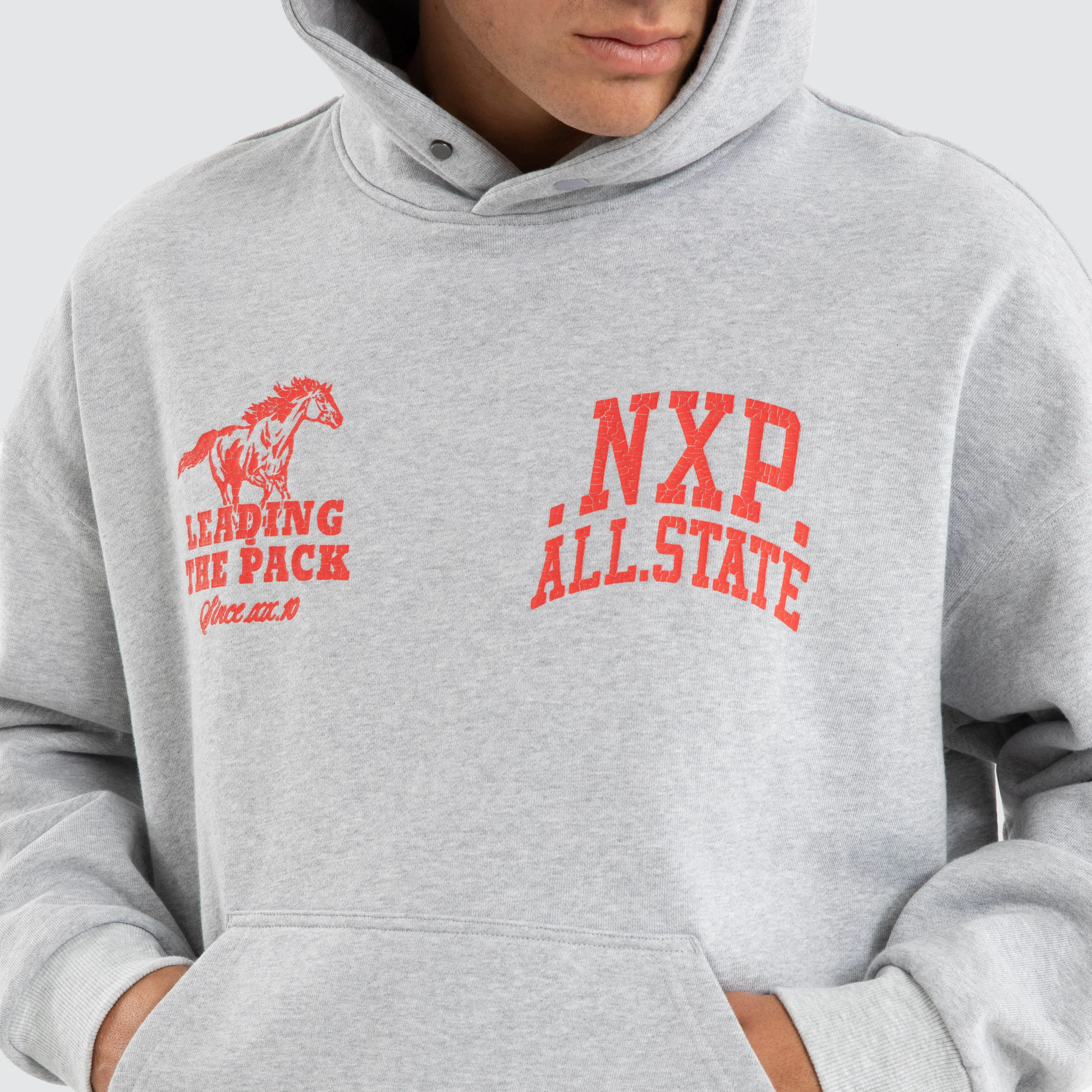 Pack Box Fit Hoodie Grey Marle sold by Neverland product image thumbnail 4