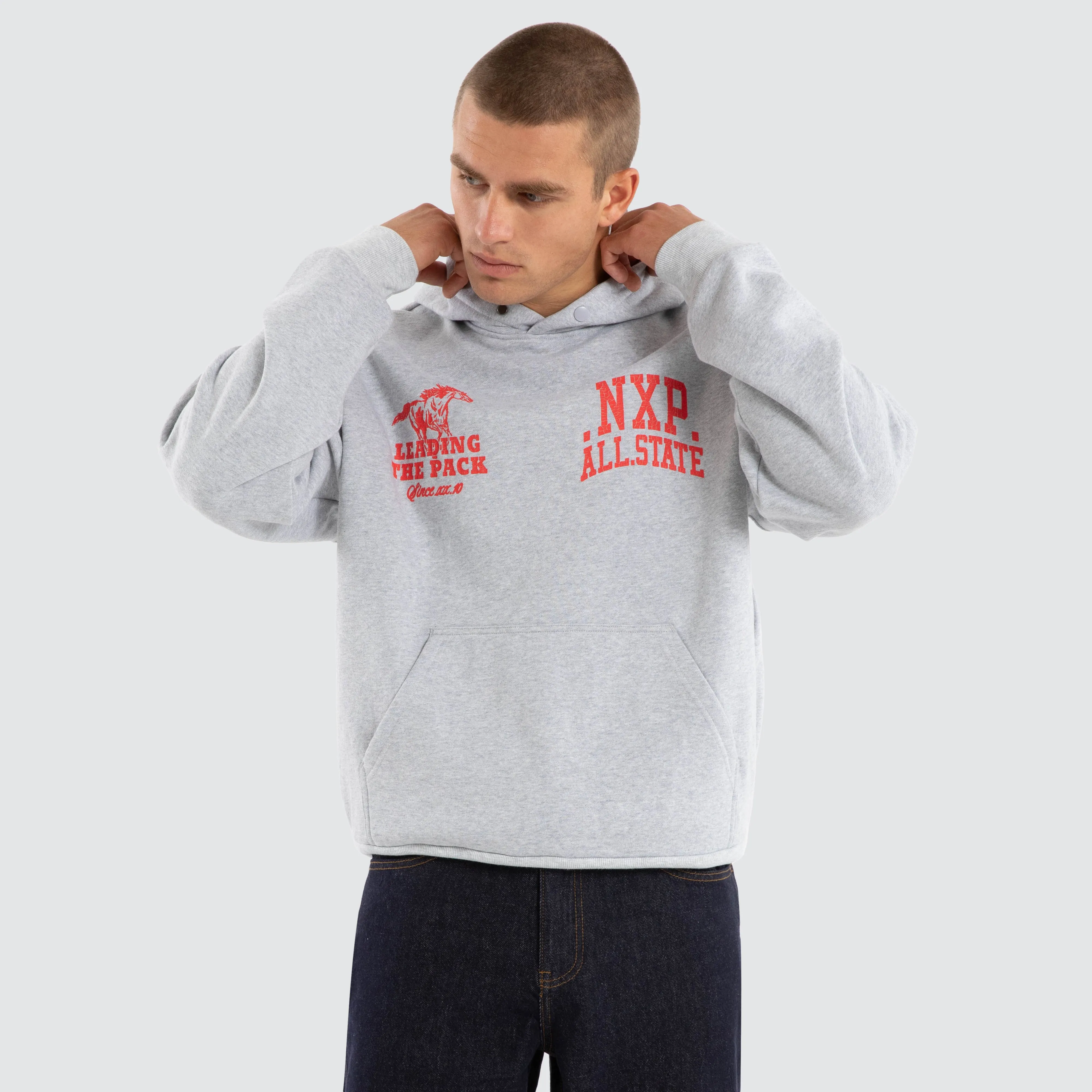 Pack Box Fit Hoodie Grey Marle sold by Neverland product image thumbnail 3