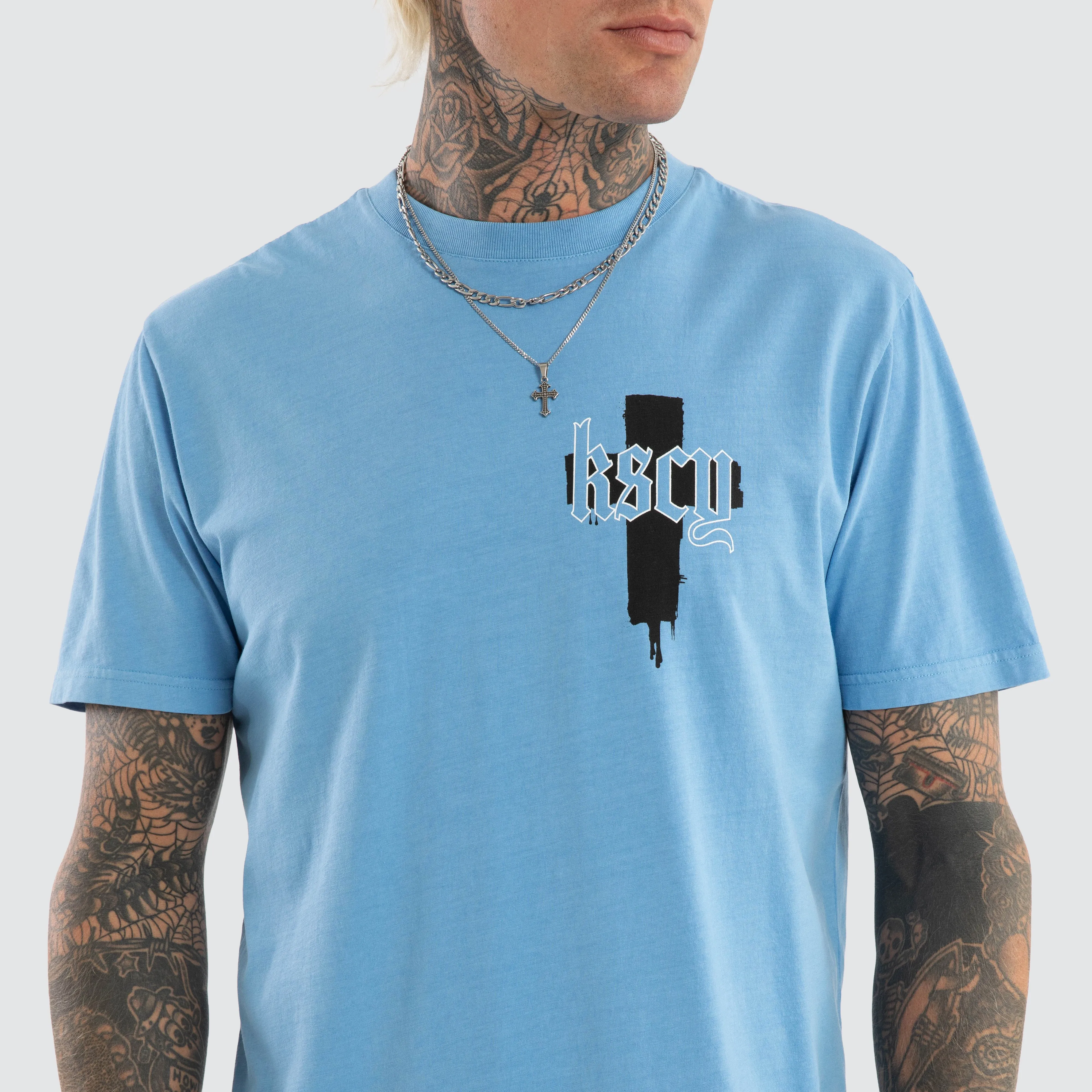 Church Dual Curved Tee Pigment Blissful Blue sold by Neverland product image thumbnail 3