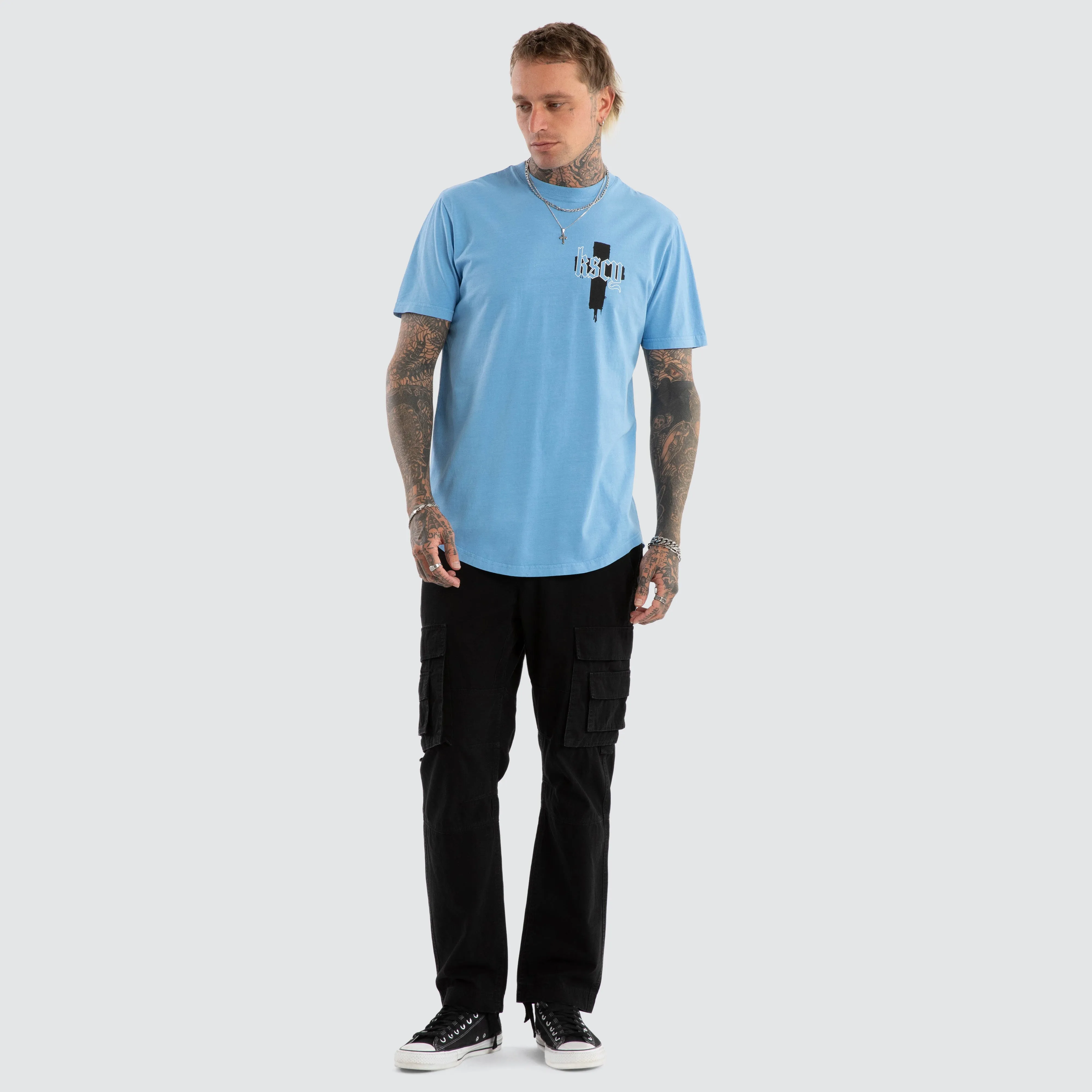 Church Dual Curved Tee Pigment Blissful Blue sold by Neverland product image thumbnail 4