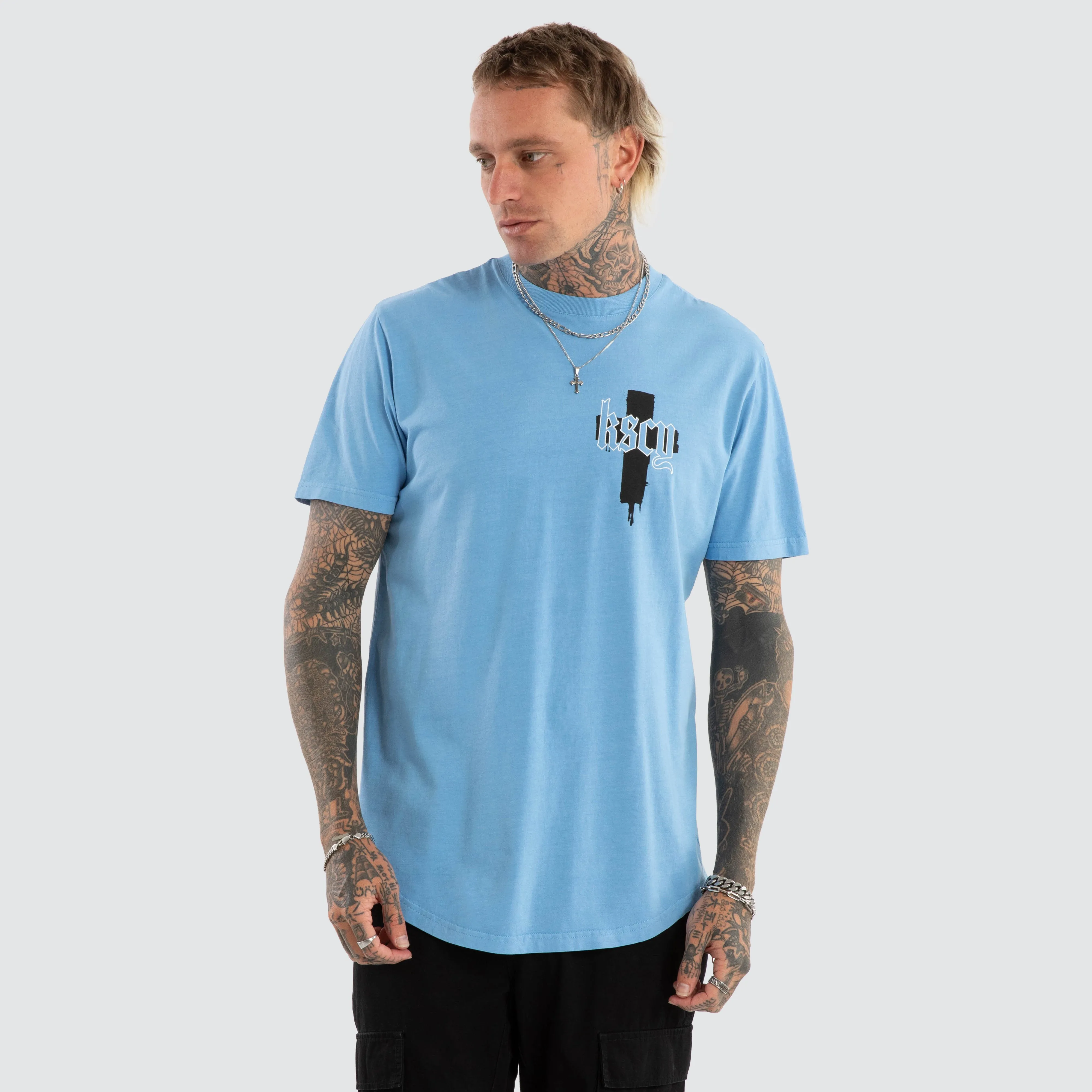 Church Dual Curved Tee Pigment Blissful Blue sold by Neverland product image thumbnail 2