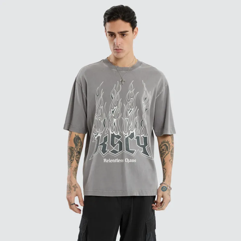 Relentless Oversized Tee Mineral Smoke sold by Neverland