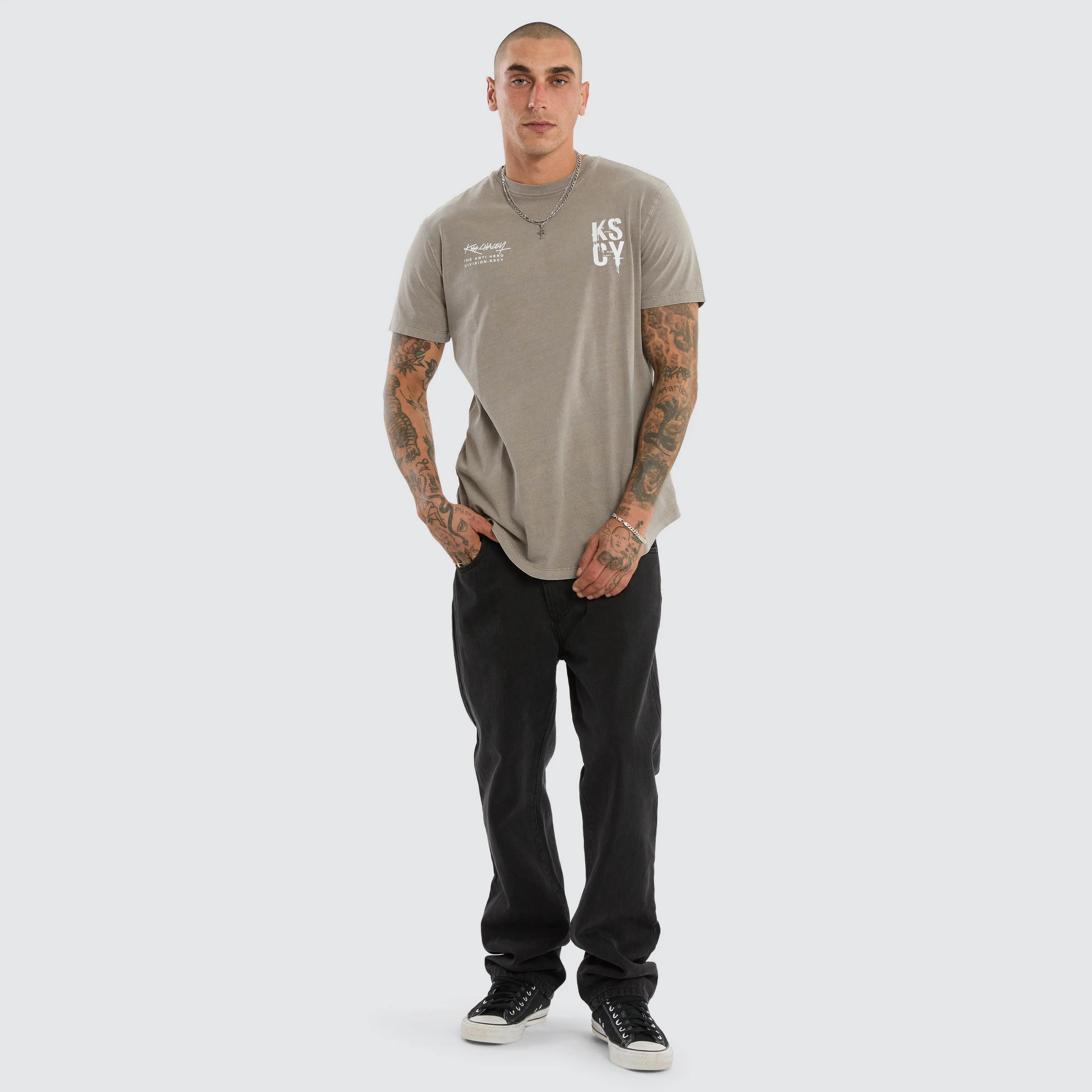 Alpha Dual Curved Tee Pigment Elephant Grey sold by Neverland product image thumbnail 2