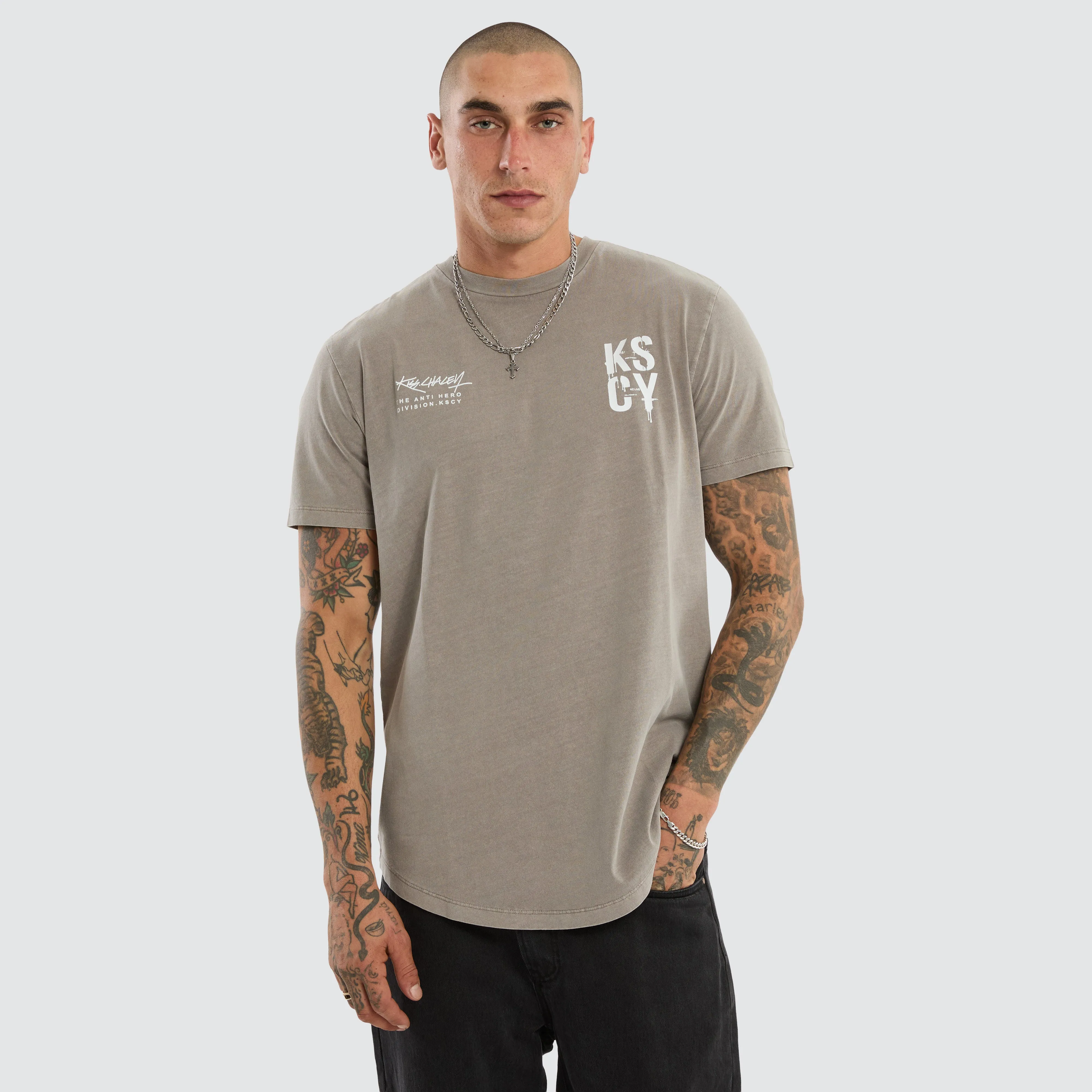 Alpha Dual Curved Tee Pigment Elephant Grey sold by Neverland product image thumbnail 3