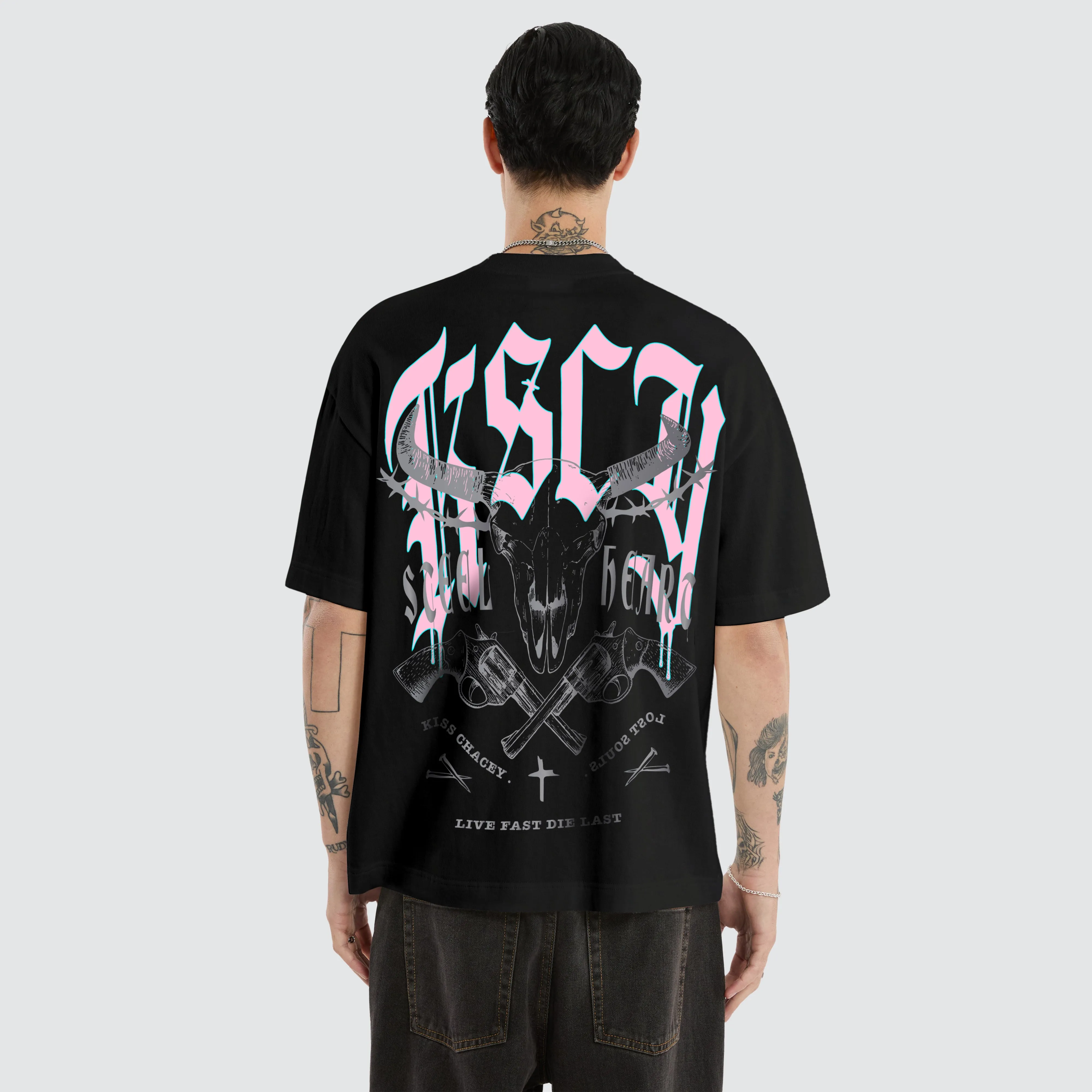 Steel Heart Street Tee Jet Black sold by Neverland