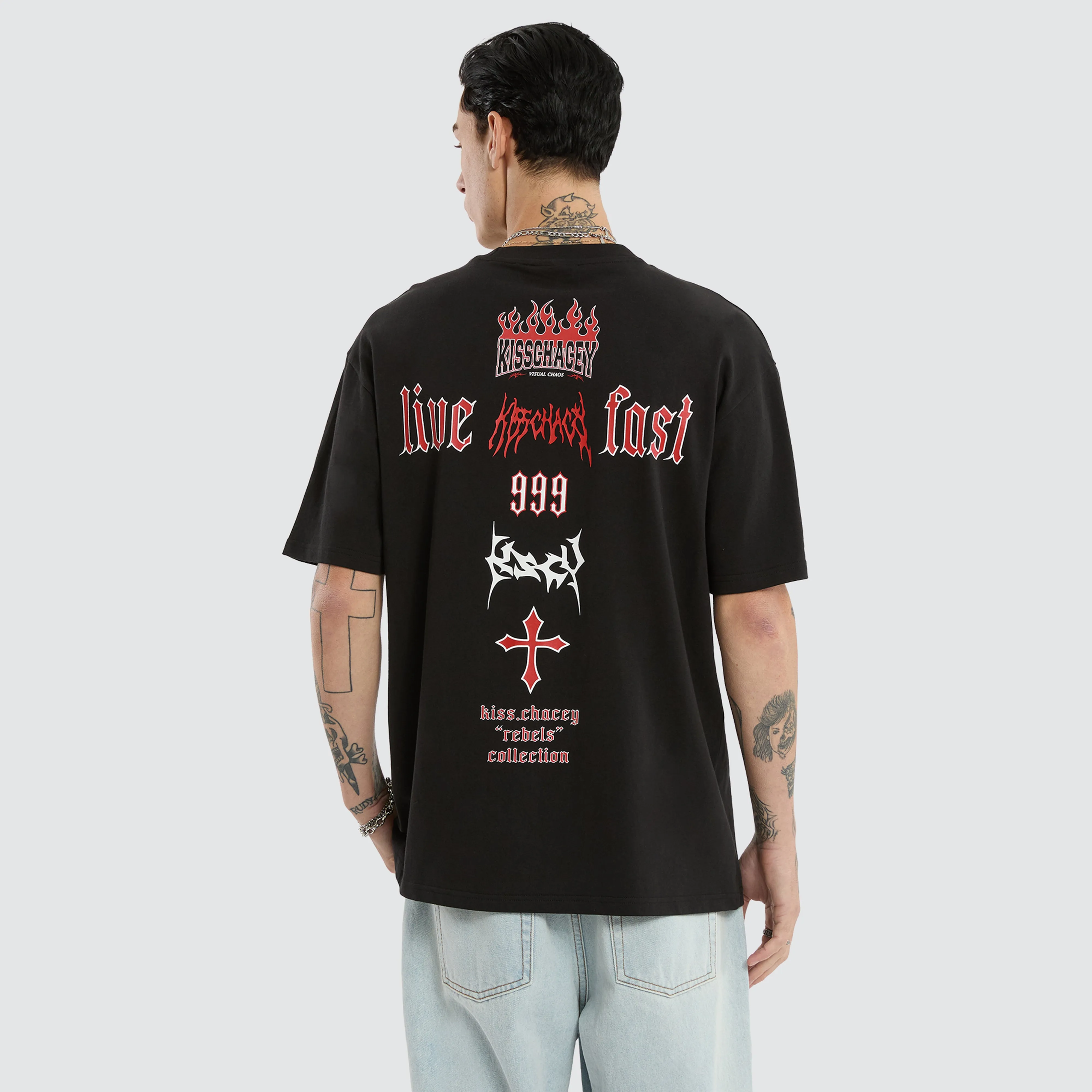 Rebel Box Fit Tee Jet Black sold by Neverland