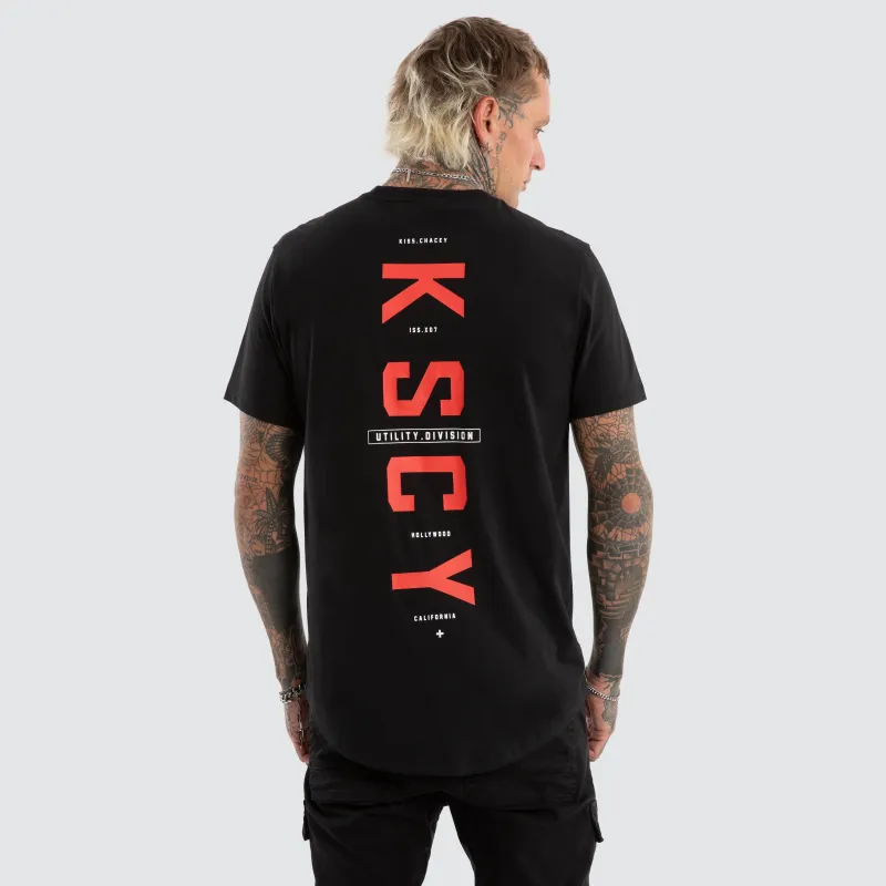 Stamp Dual Curved Tee Jet Black sold by Neverland