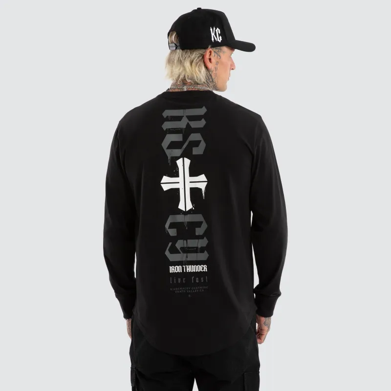 Tyres Dual Curved Longsleeve Tee Jet Black sold by Neverland