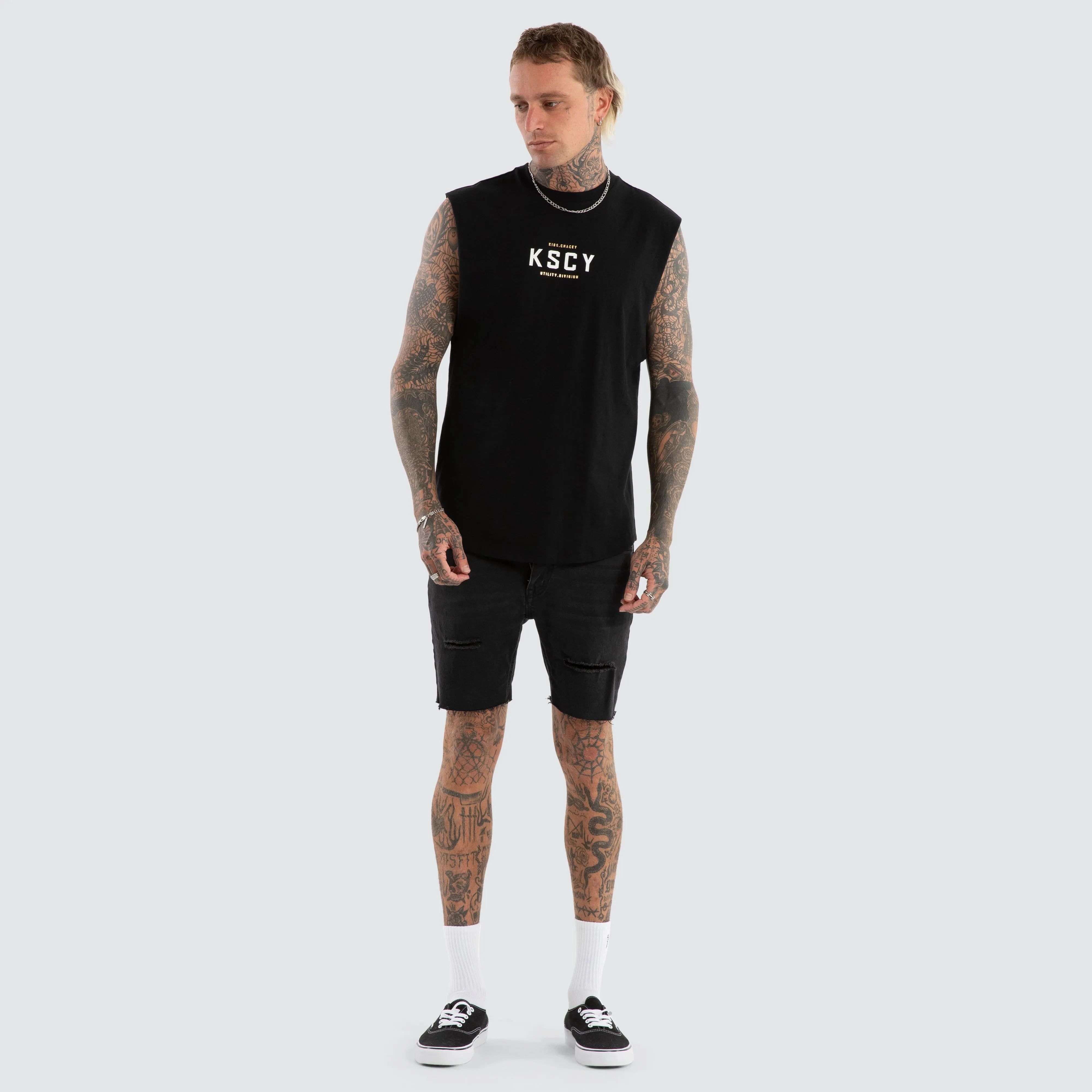 Division Dual Curved Muscle Tee Jet Black sold by Neverland product image thumbnail 2