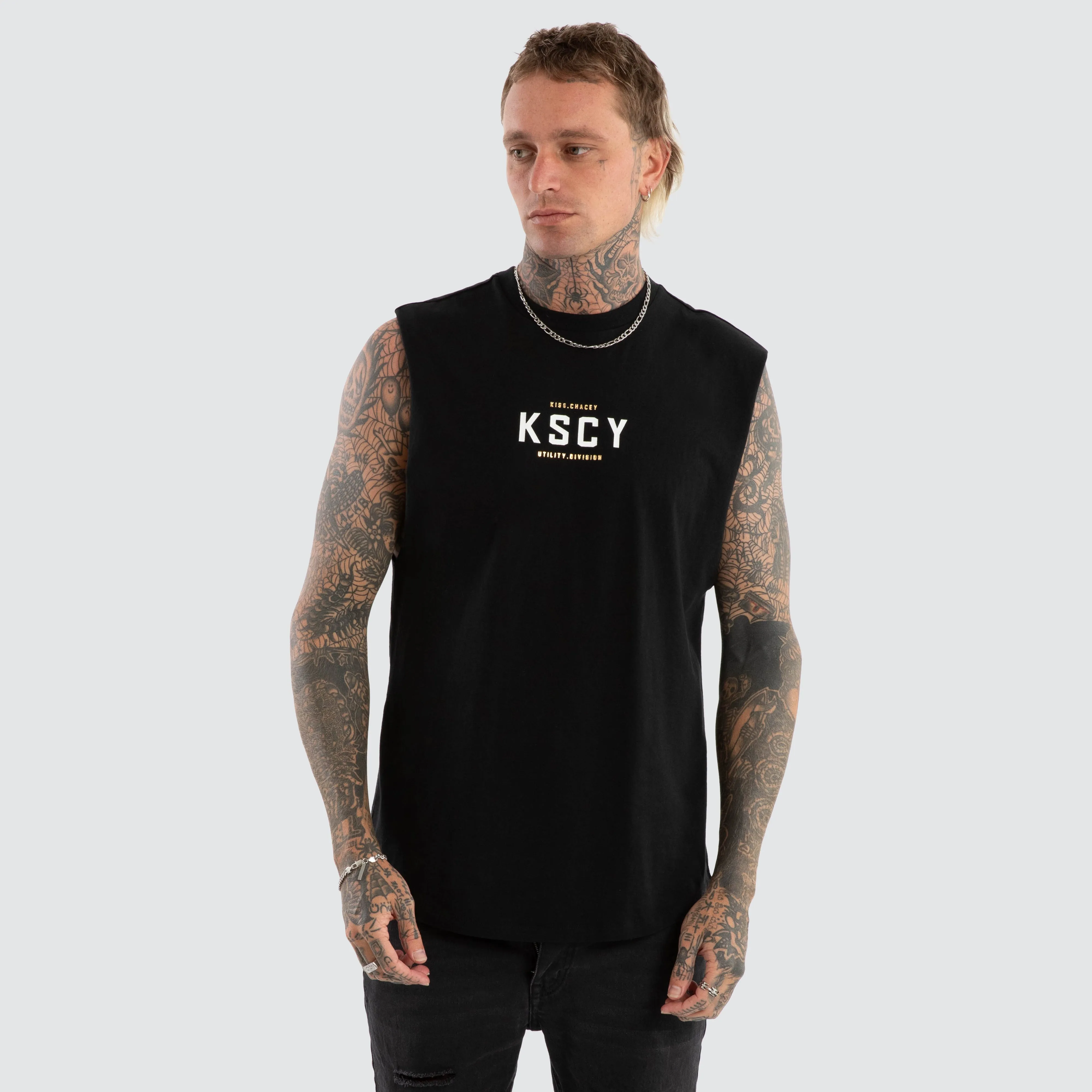 Division Dual Curved Muscle Tee Jet Black sold by Neverland product image thumbnail 3