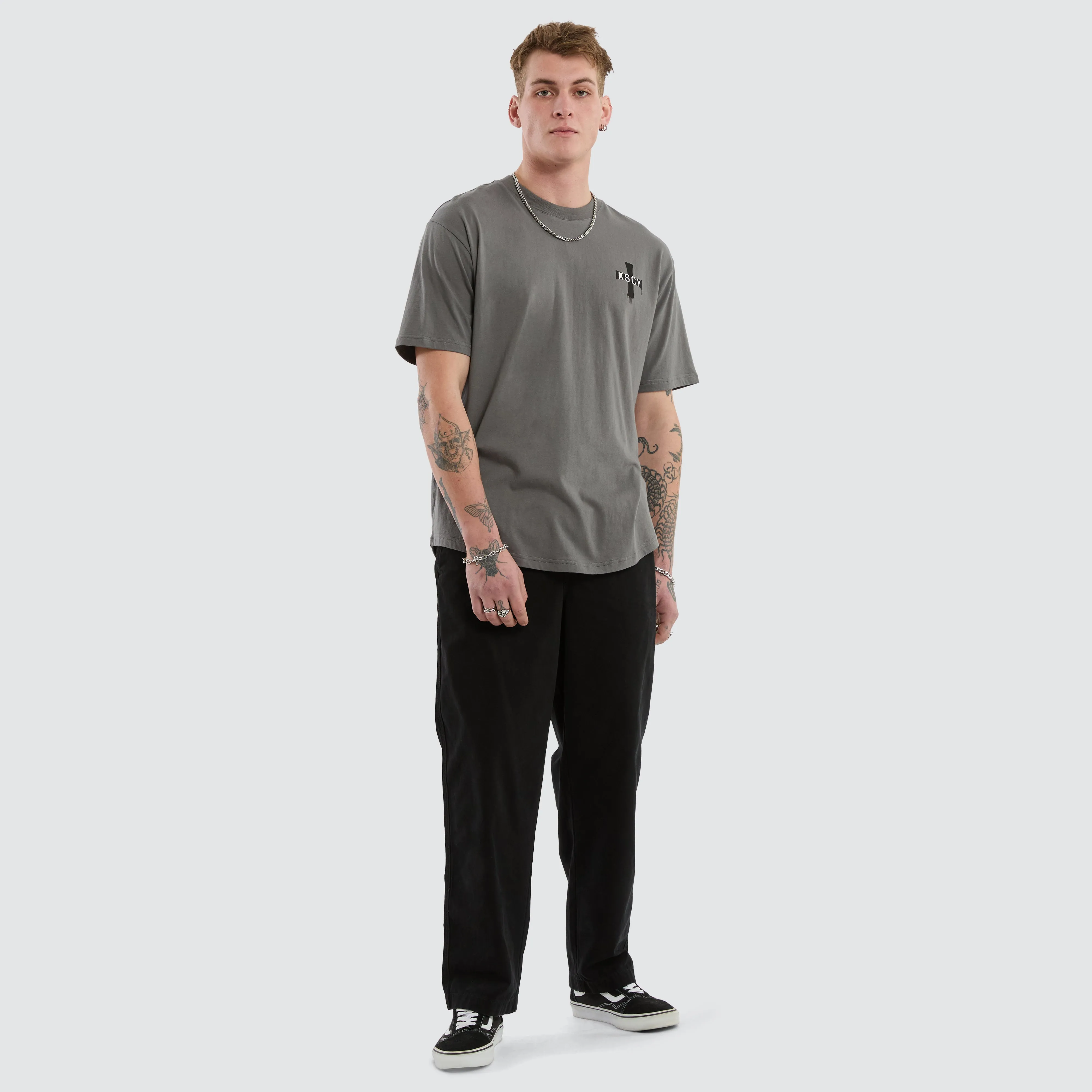 Desolation Box Fit Scoop Tee Charcoal sold by Neverland product image thumbnail 2