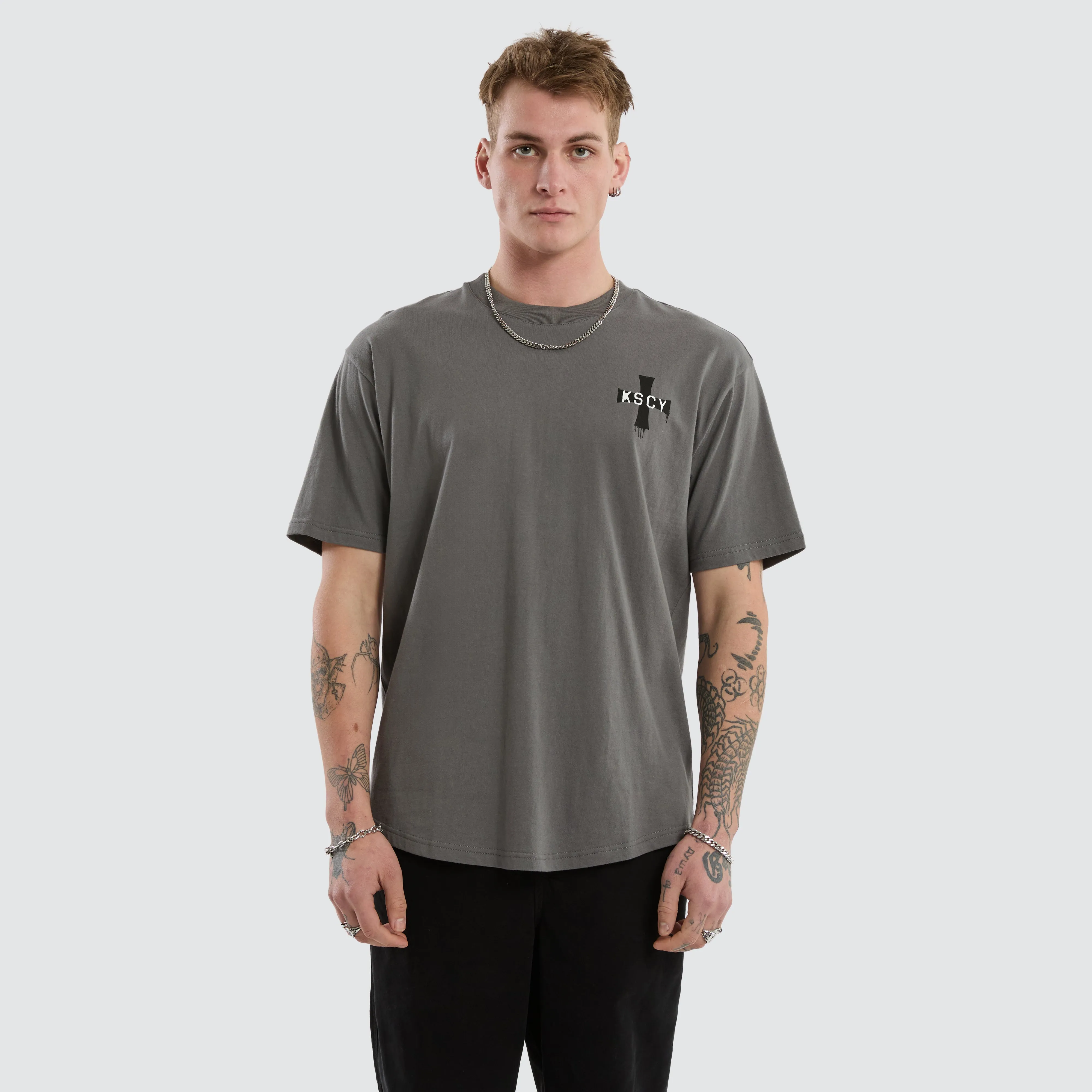 Desolation Box Fit Scoop Tee Charcoal sold by Neverland product image thumbnail 3
