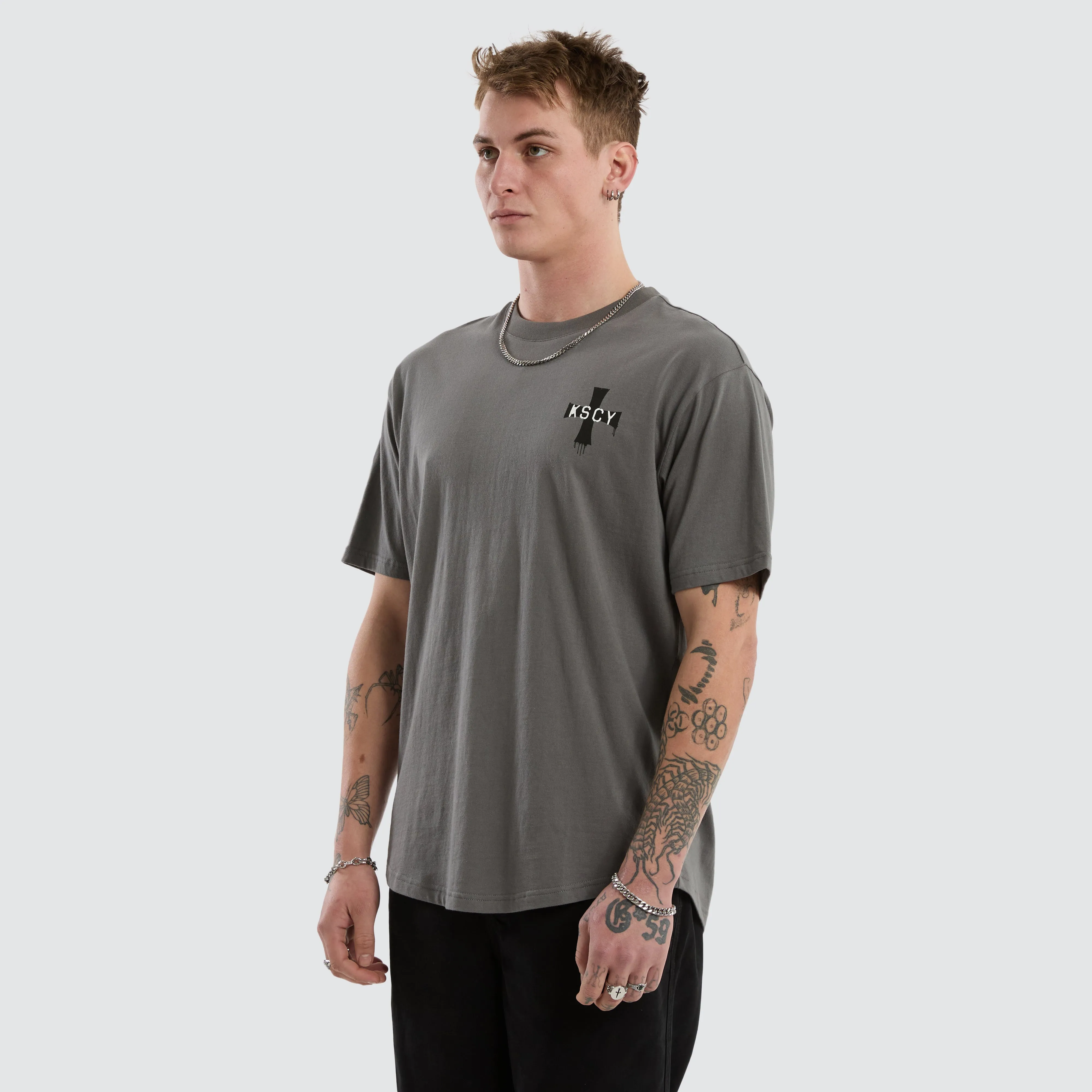 Desolation Box Fit Scoop Tee Charcoal sold by Neverland product image thumbnail 5