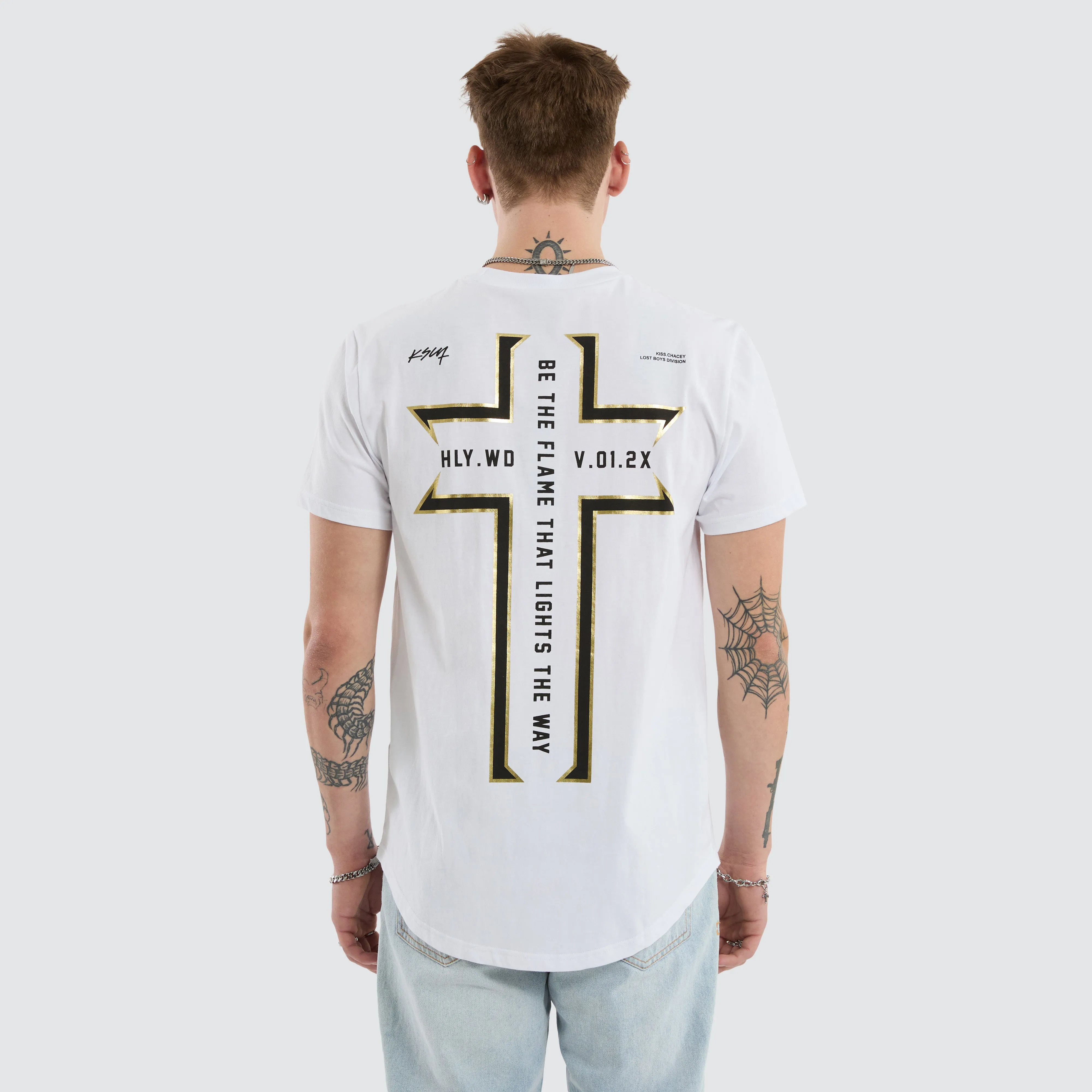 Believe Dual Curved Tee Optical White sold by Neverland