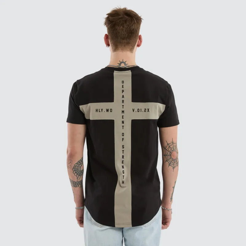 Smoke Dual Curved Tee Black/Grey sold by Neverland