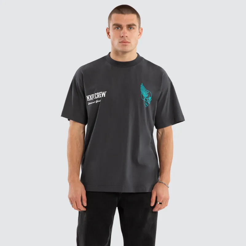 Dawn Raptor Tee Ebony sold by Neverland