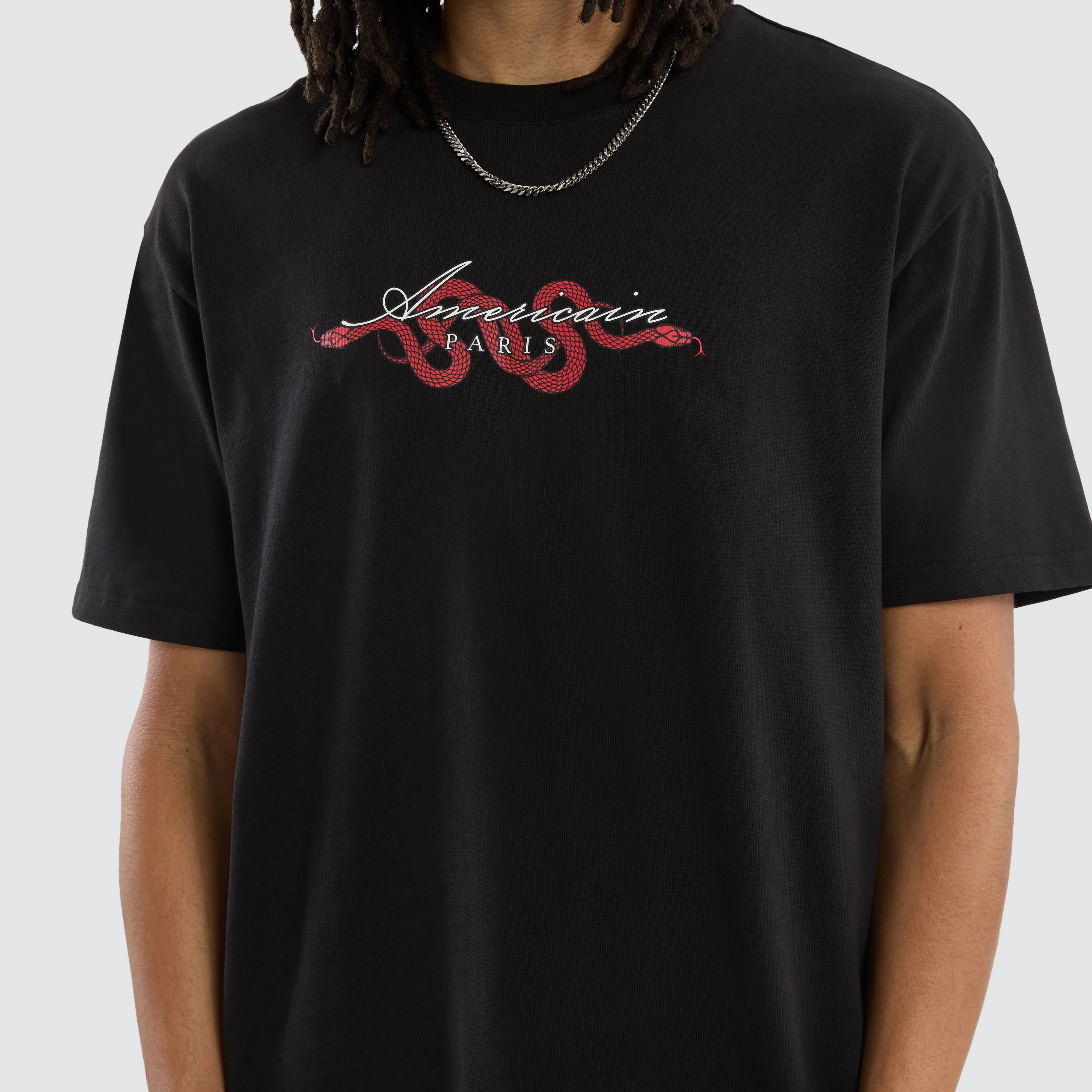 Fear Loopback Box Fit Tee Jet Black sold by Neverland product image thumbnail 4