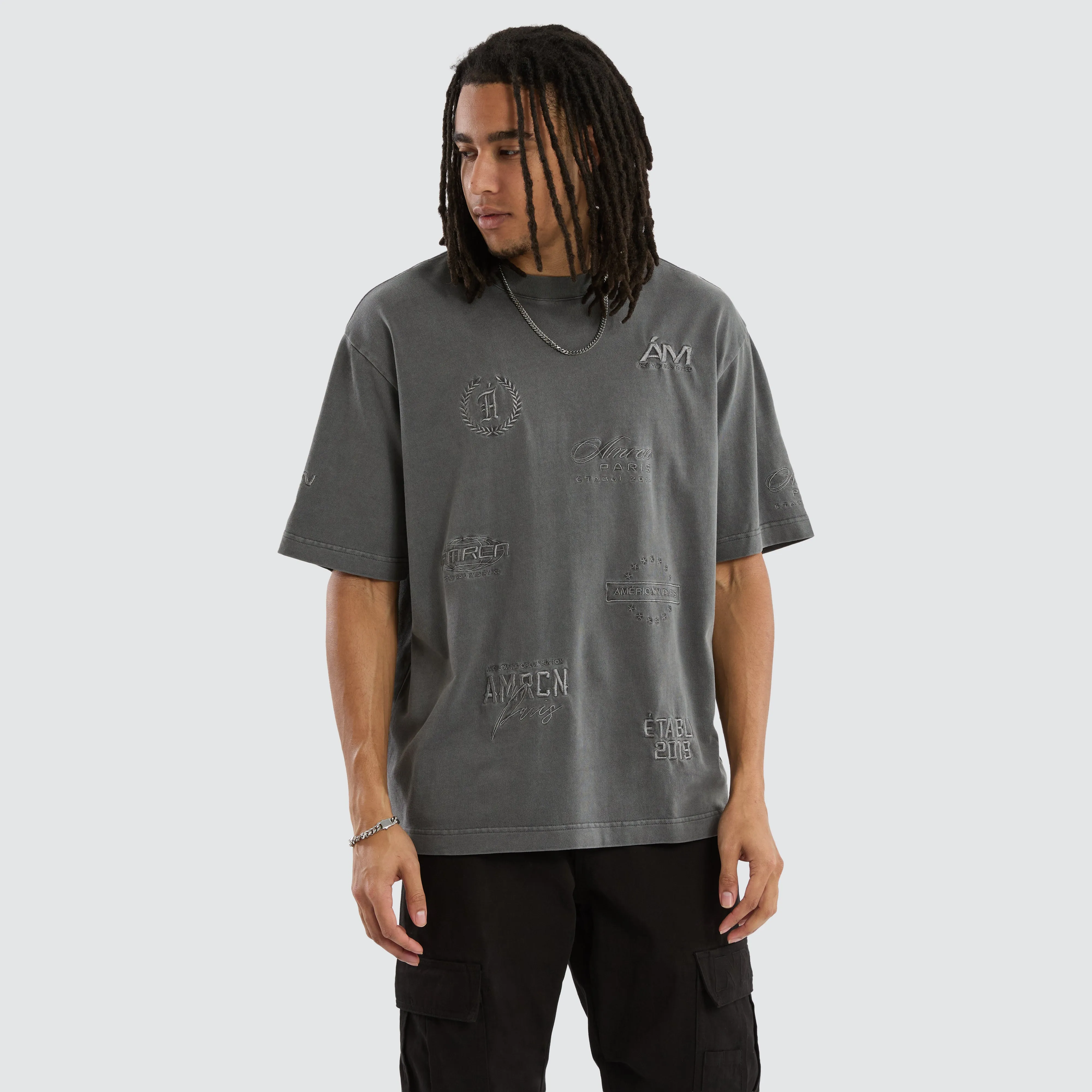 Infinity Oversized Tee Pigment Charcoal sold by Neverland