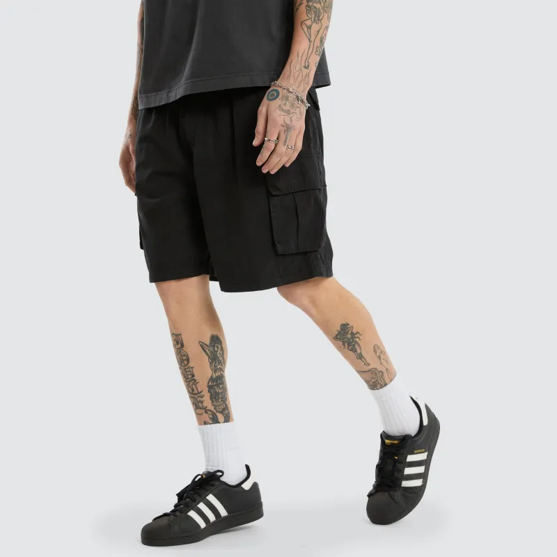Mosh Baggy Cargo Short Jet Black sold by Neverland