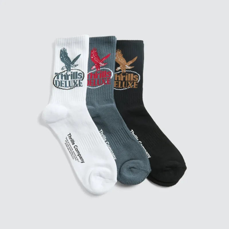 1st Grade Service 3 Pk Sock White/Petrol/Black sold by Neverland