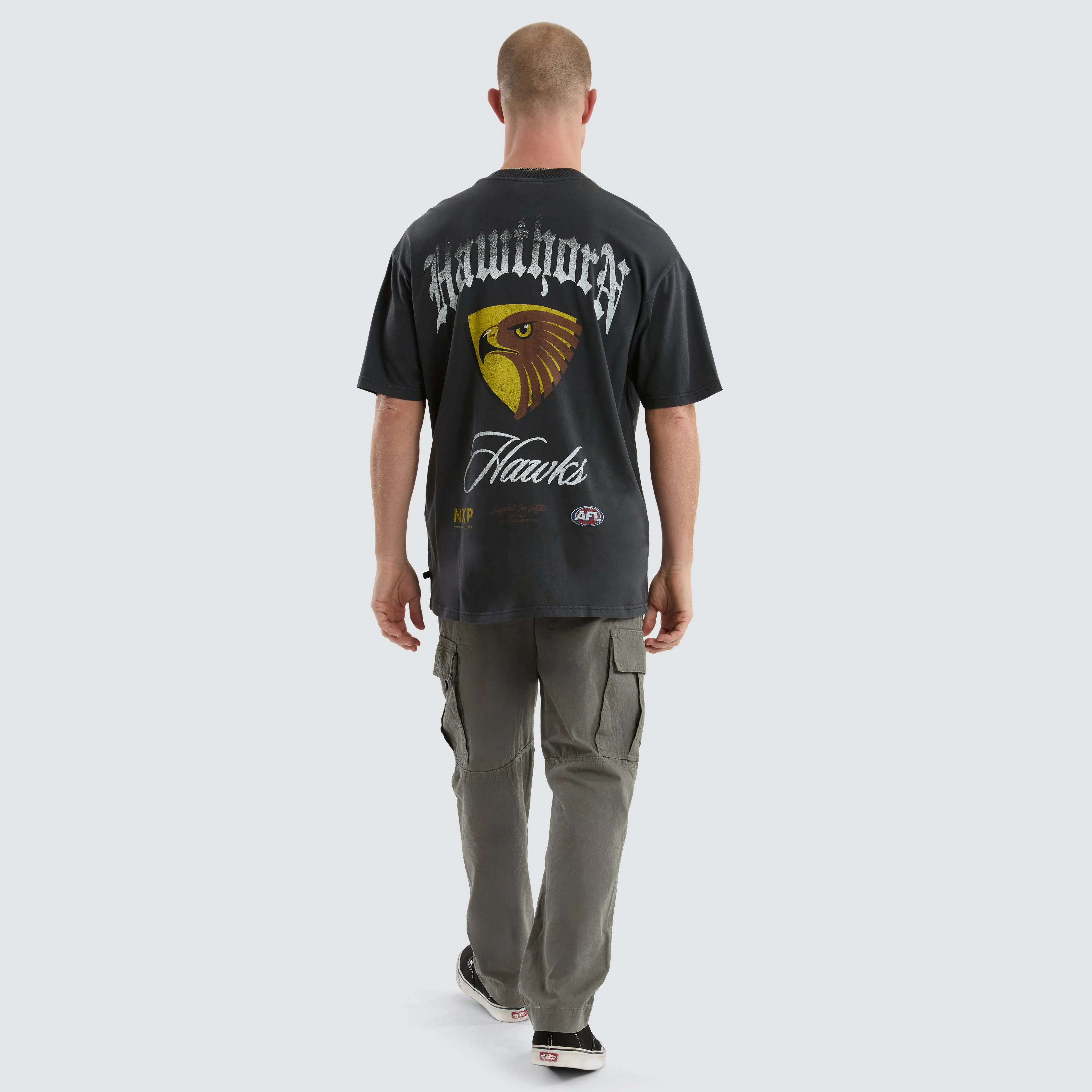Hawthorn Hawks AFL Vintage Goth Tee Pigment Asphalt sold by Neverland product image thumbnail 5