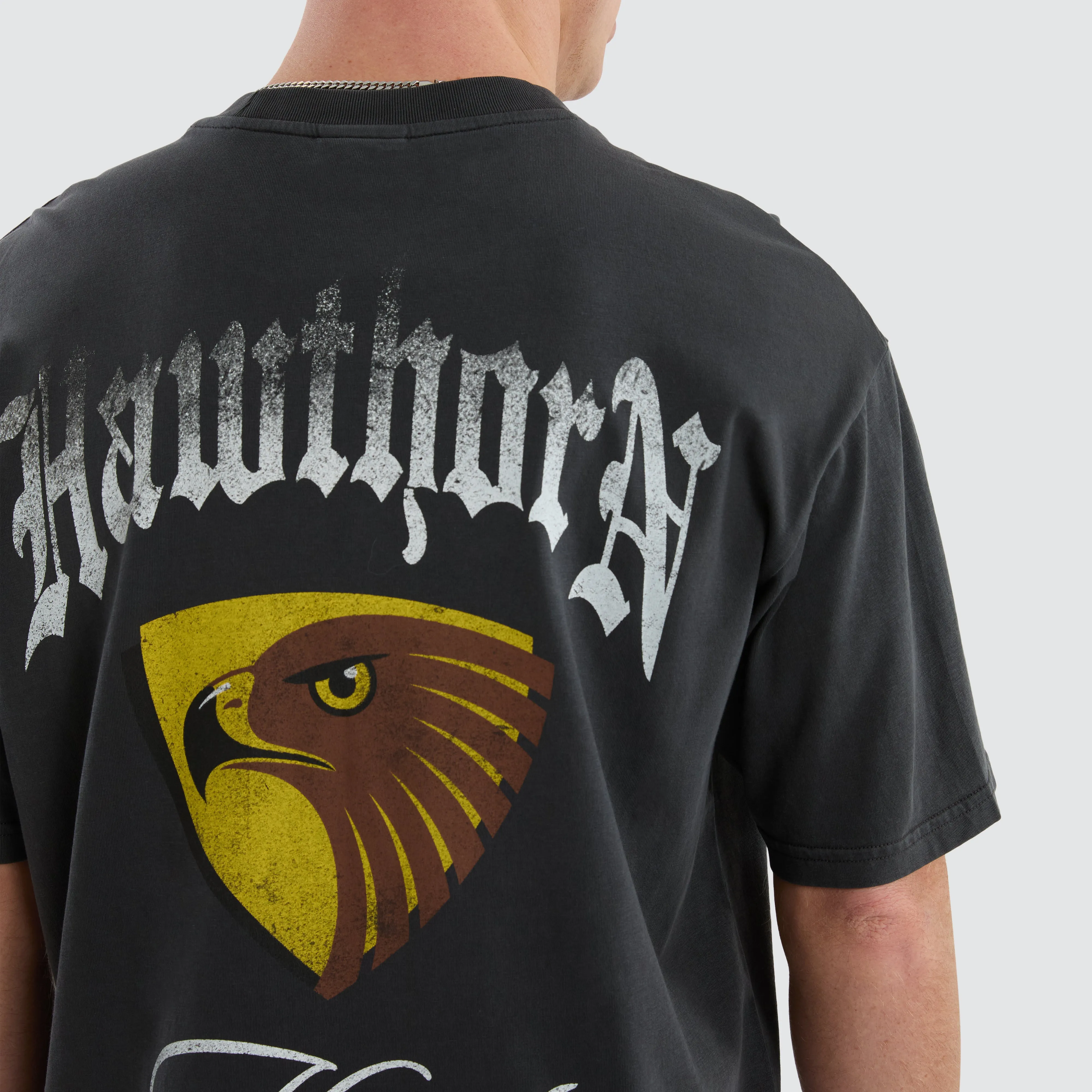 Hawthorn Hawks AFL Vintage Goth Tee Pigment Asphalt sold by Neverland product image thumbnail 4