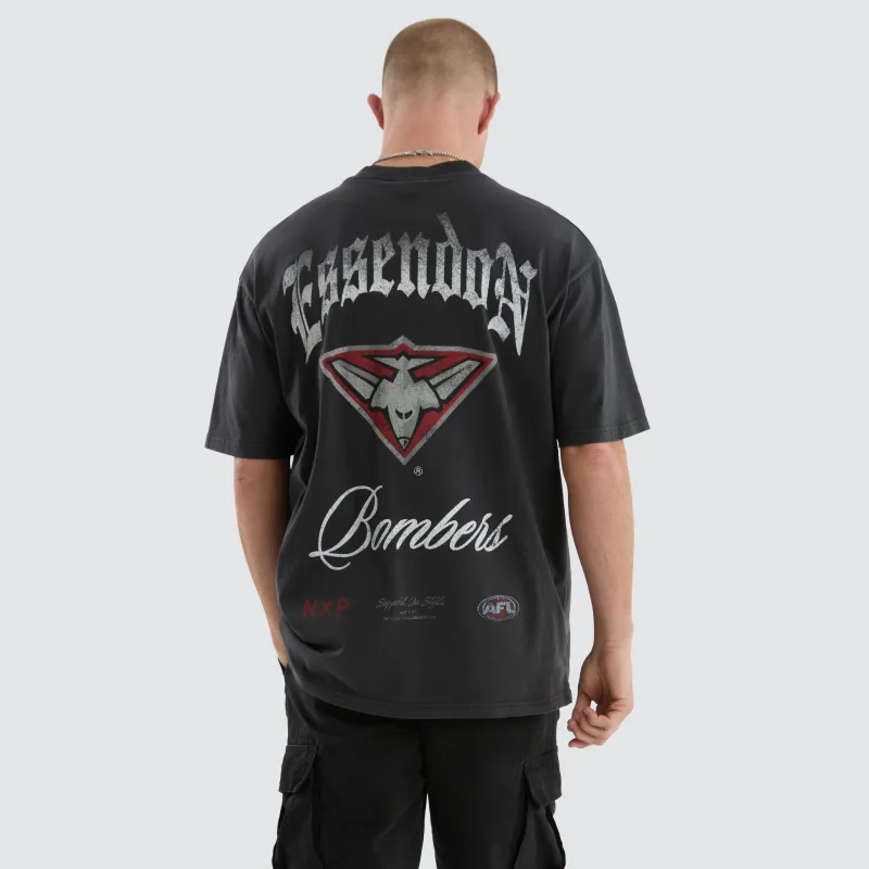Essendon Bombers AFL Vintage Goth Tee Pigment Asphalt sold by Neverland