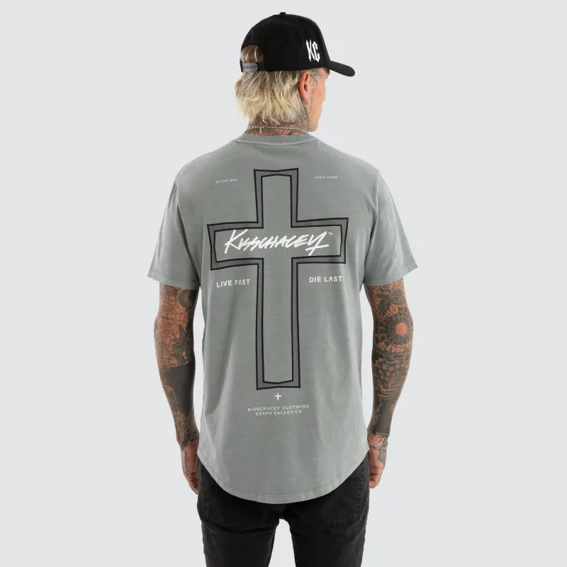 Hollow Dual Curved Tee Pigment Neutral Grey sold by Neverland