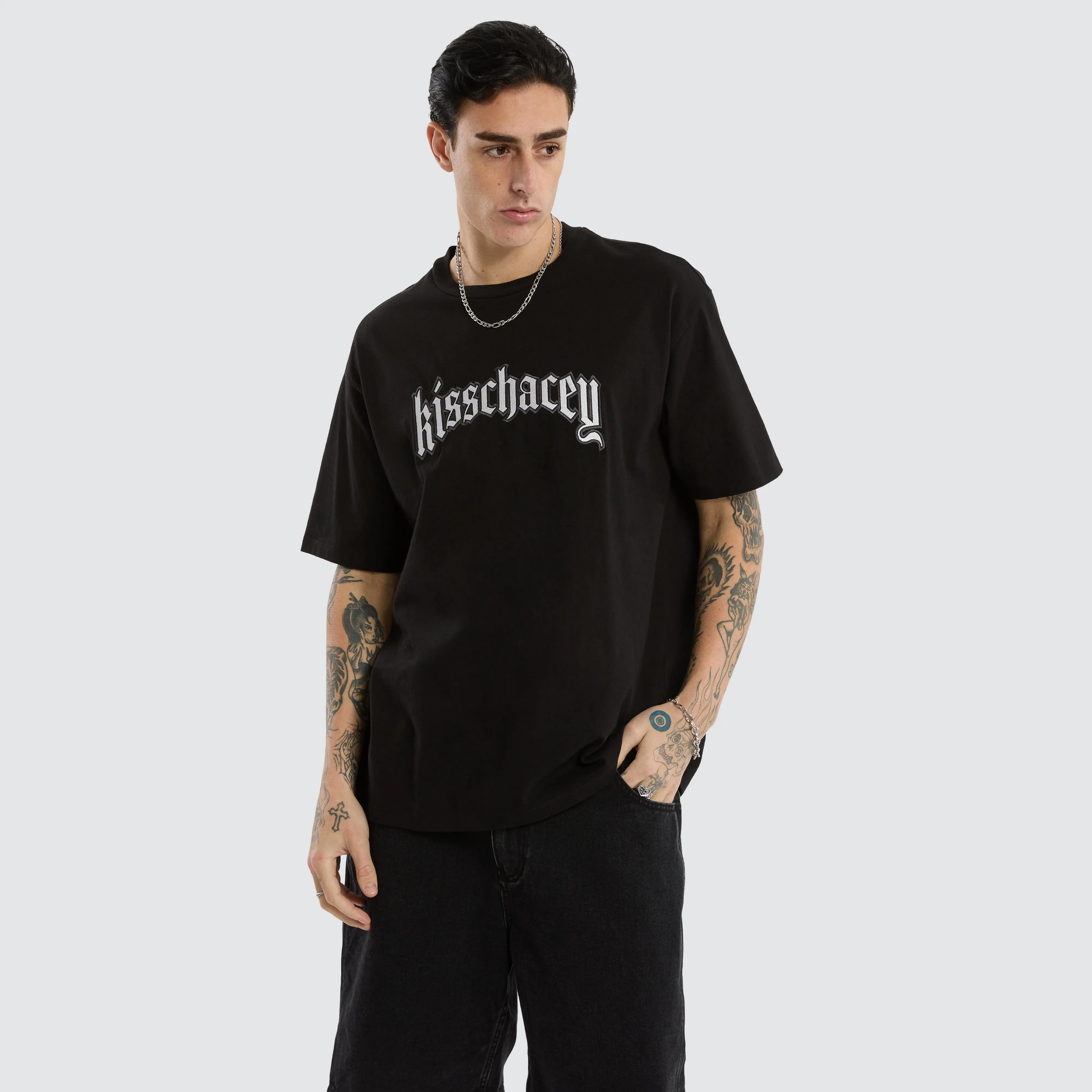 Obelisk Box Fit Tee Jet Black sold by Neverland