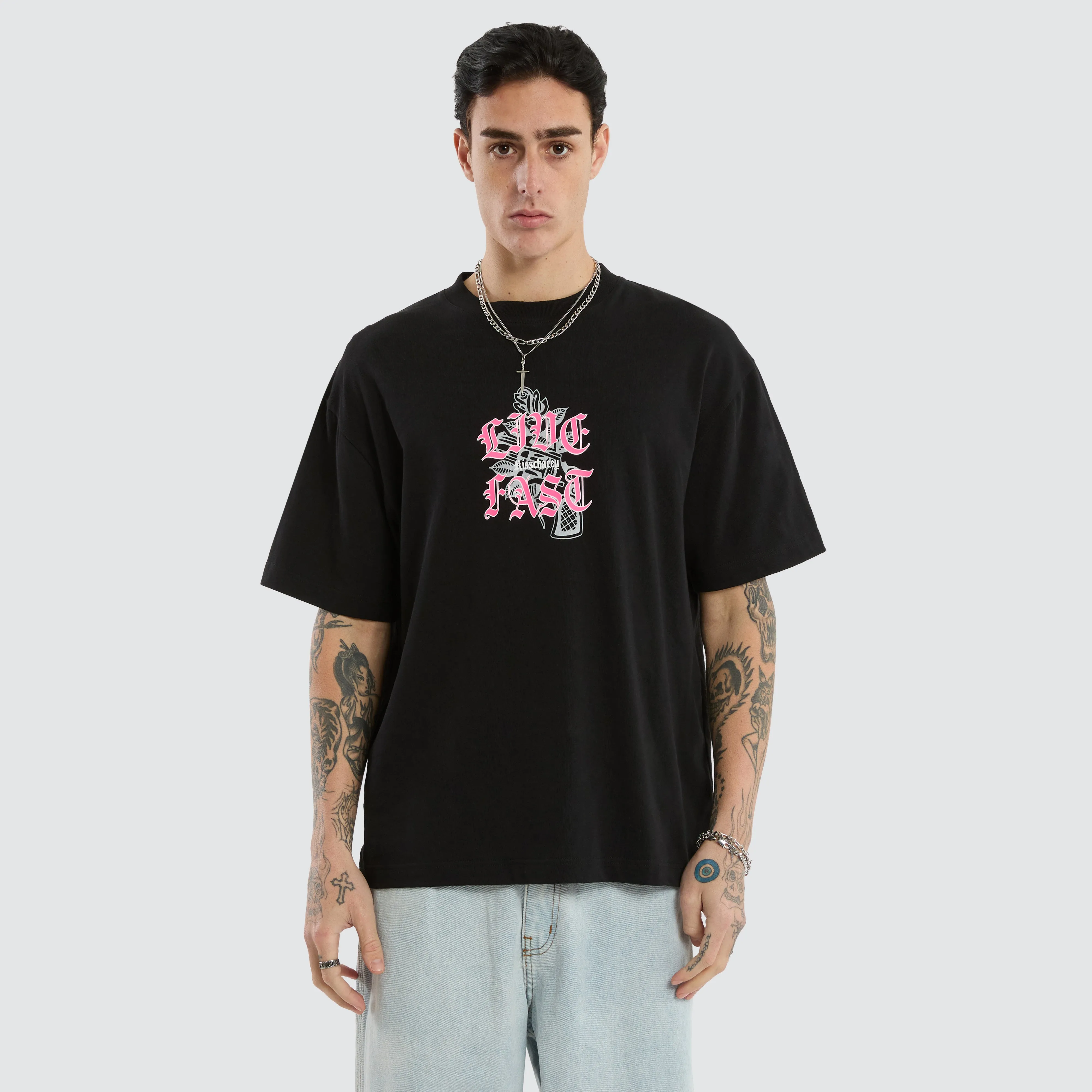 Live Fast Street Tee Jet Black sold by Neverland product image thumbnail 4