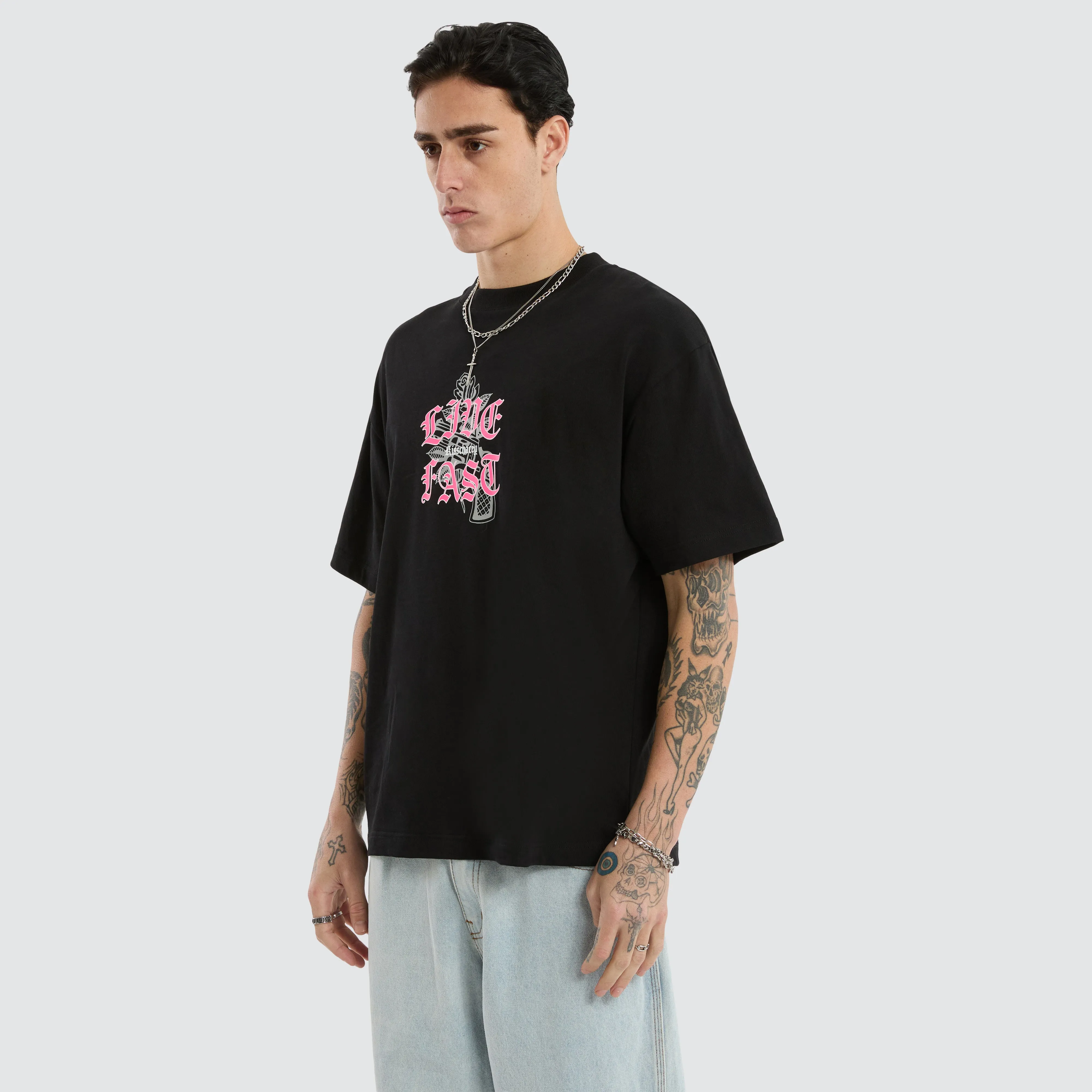 Live Fast Street Tee Jet Black sold by Neverland product image thumbnail 5