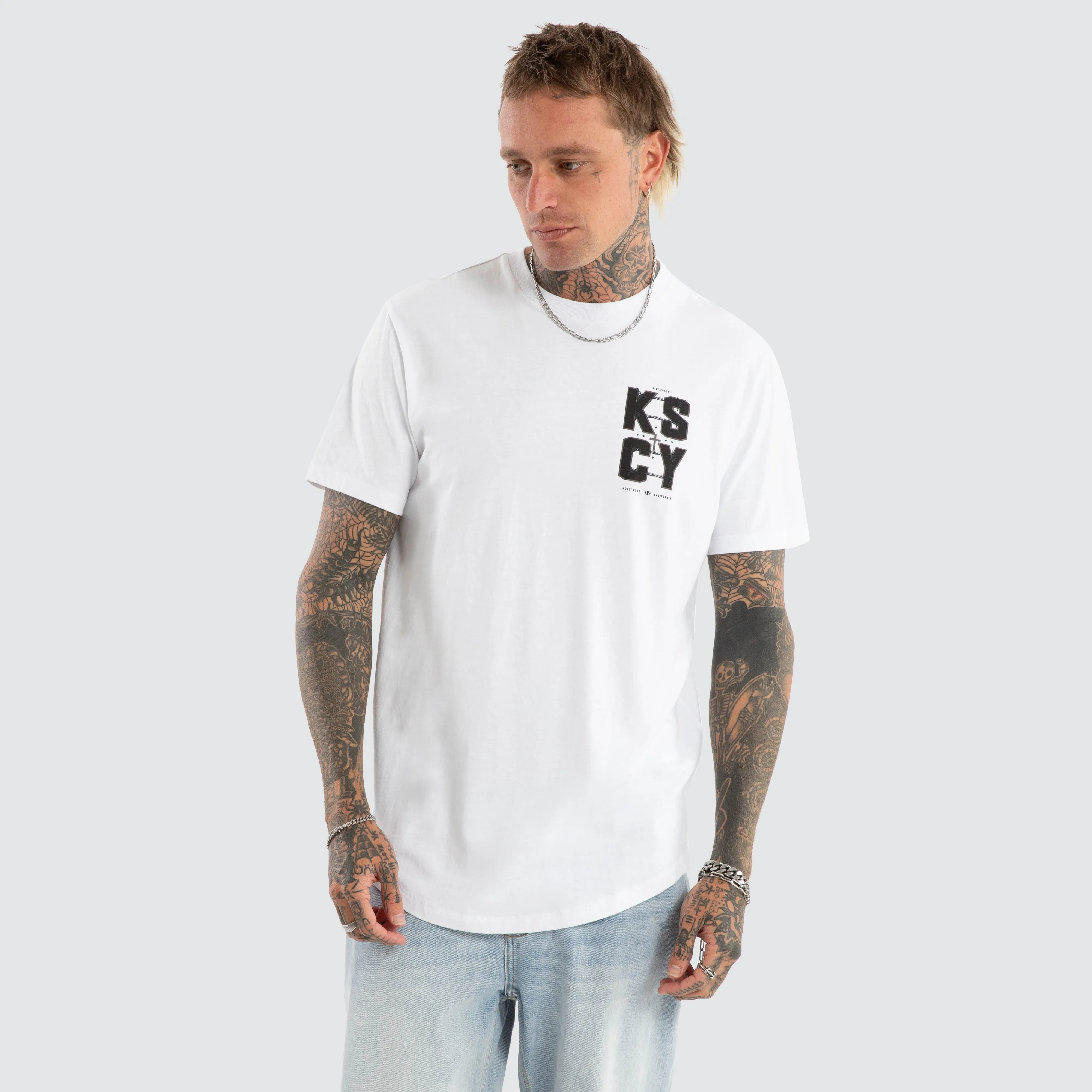 Fenced Dual Curved Tee Optical White sold by Neverland product image thumbnail 2