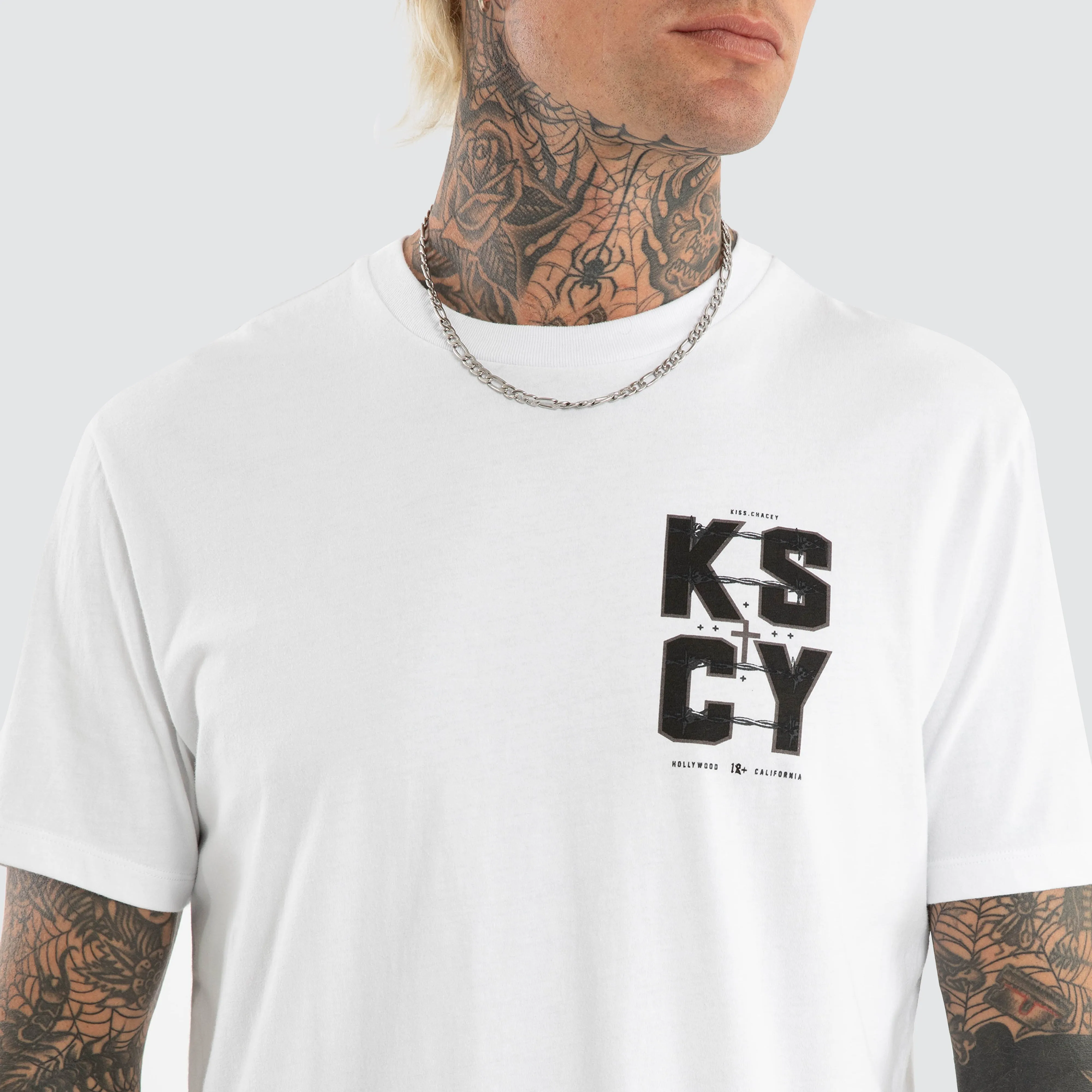 Fenced Dual Curved Tee Optical White sold by Neverland product image thumbnail 3