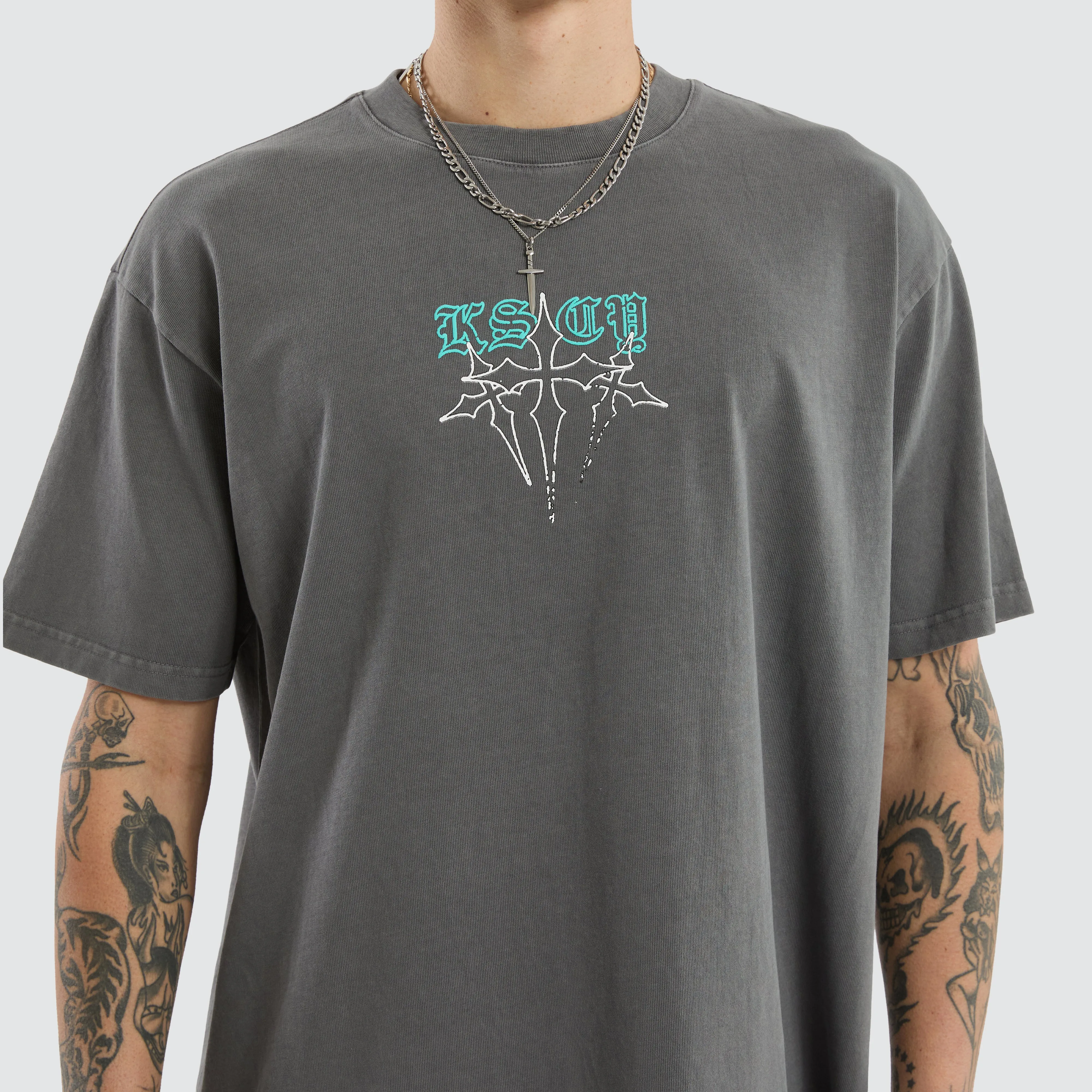 Anti Hero Box Fit Tee Pigment Charcoal sold by Neverland product image thumbnail 4