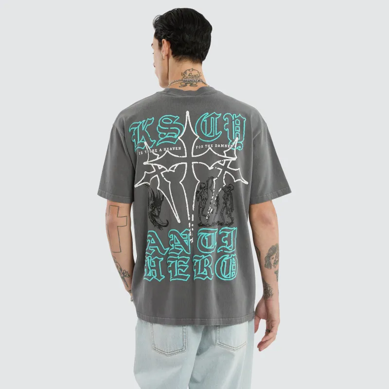 Anti Hero Box Fit Tee Pigment Charcoal sold by Neverland