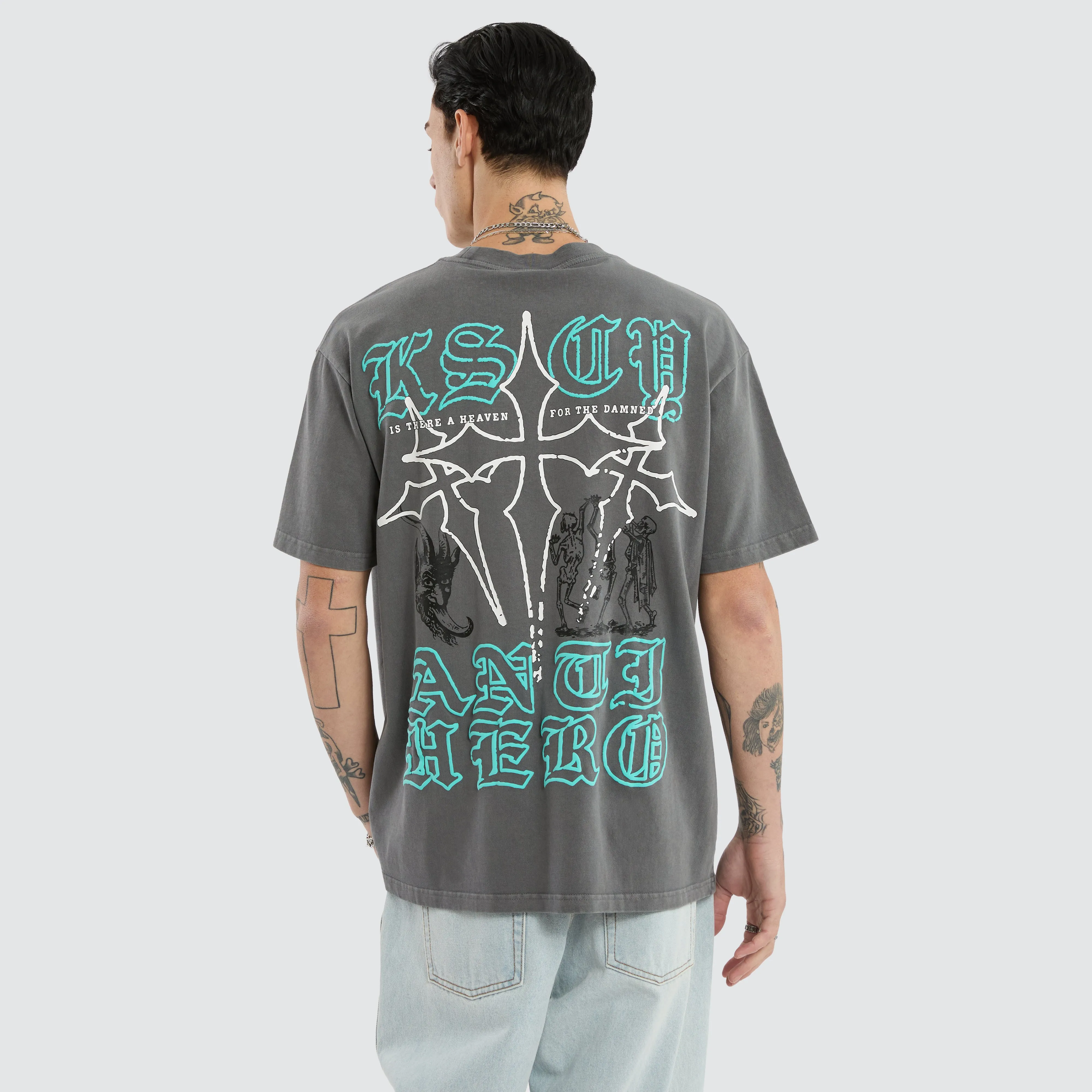 Anti Hero Box Fit Tee Pigment Charcoal sold by Neverland