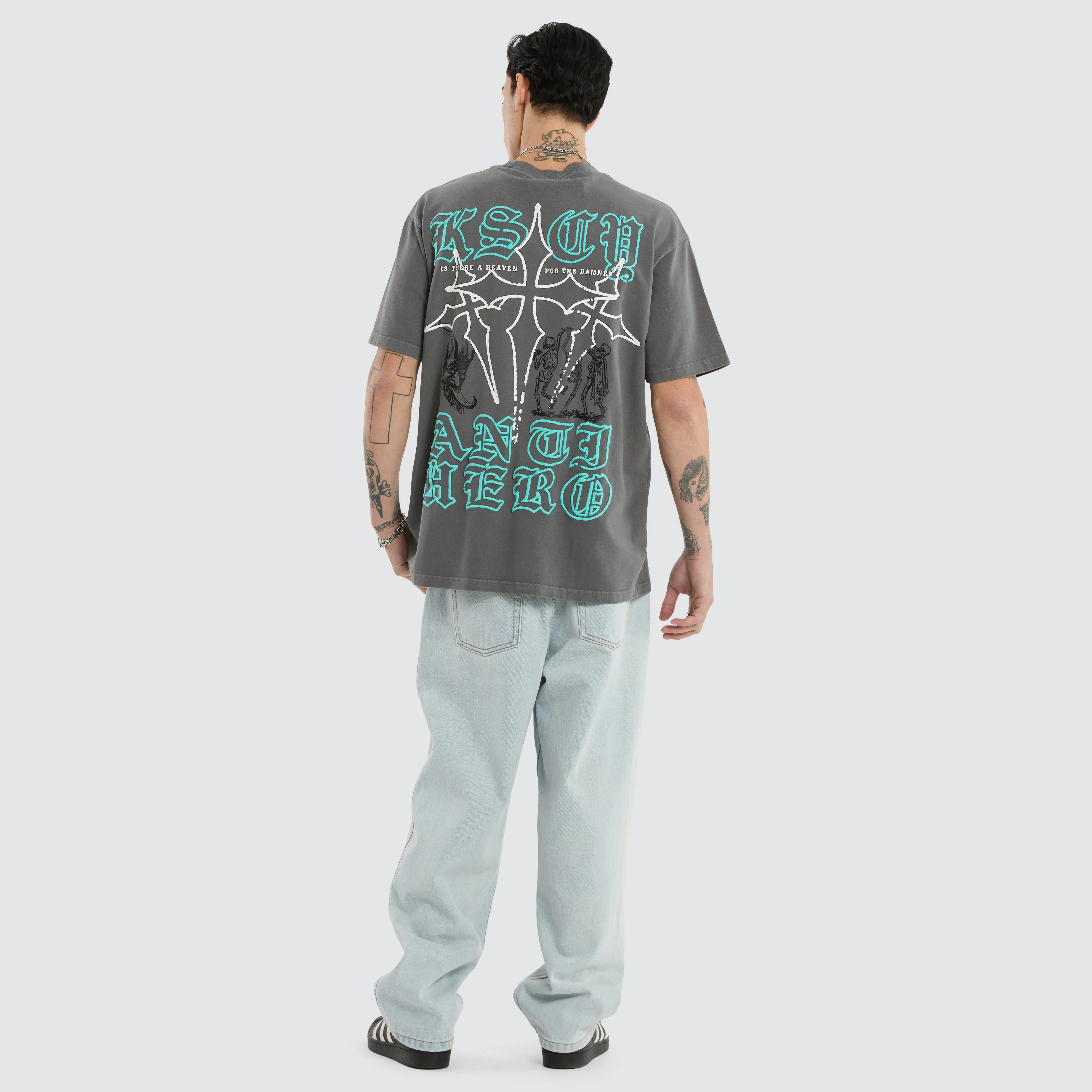 Anti Hero Box Fit Tee Pigment Charcoal sold by Neverland product image thumbnail 5