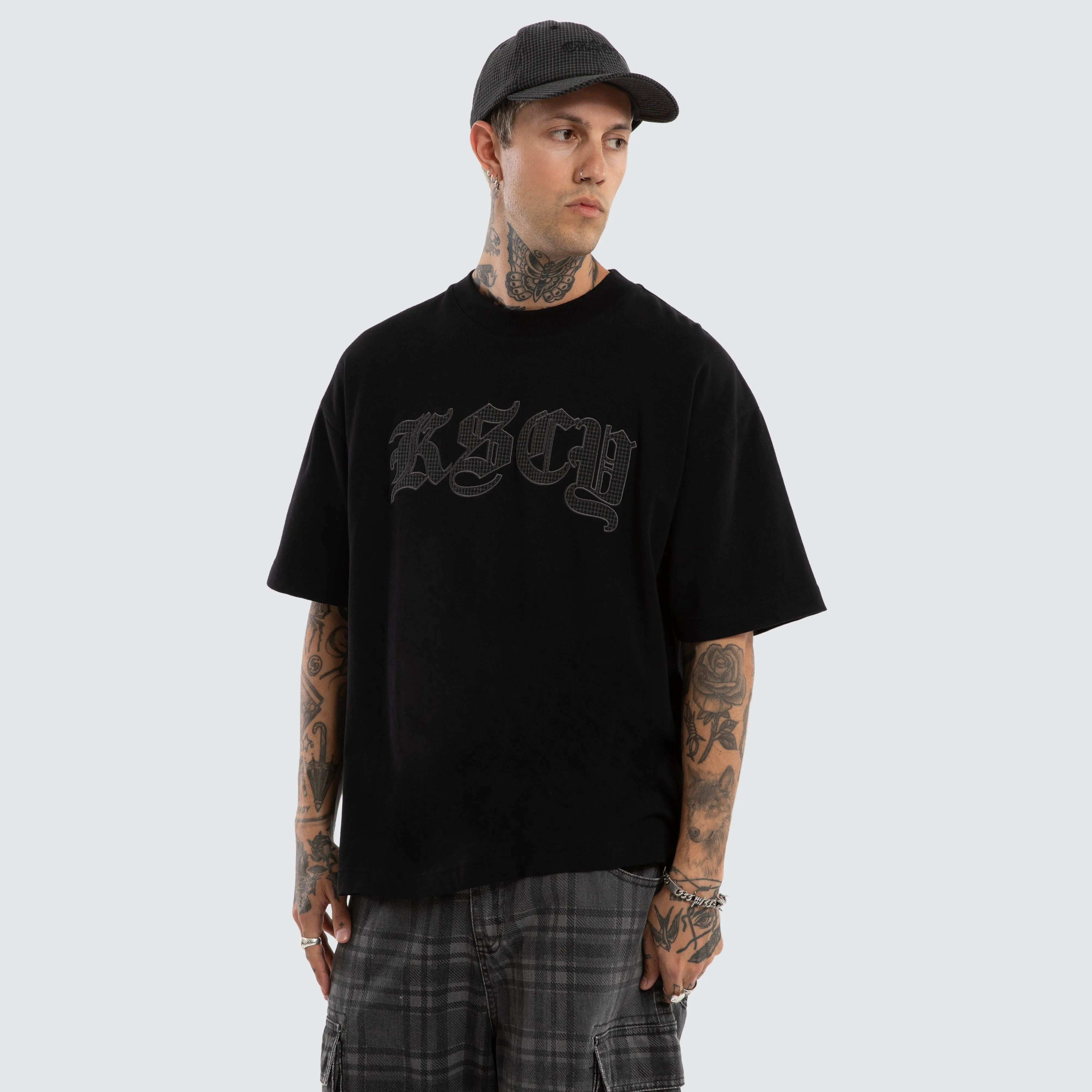 Cheque Street Tee Jet Black sold by Neverland