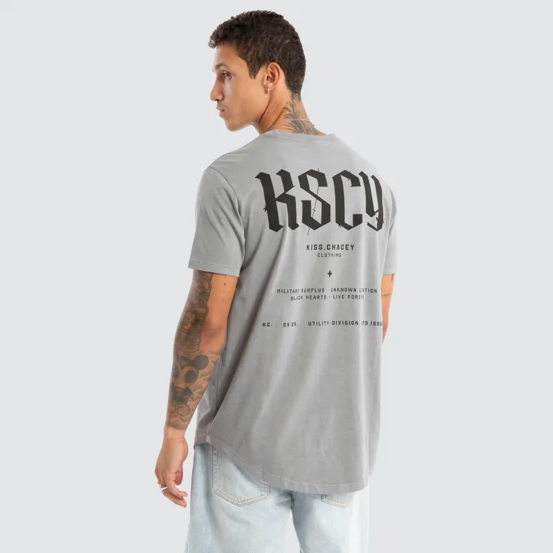 Surplus Dual Curved Tee Pigment Frost Grey sold by Neverland