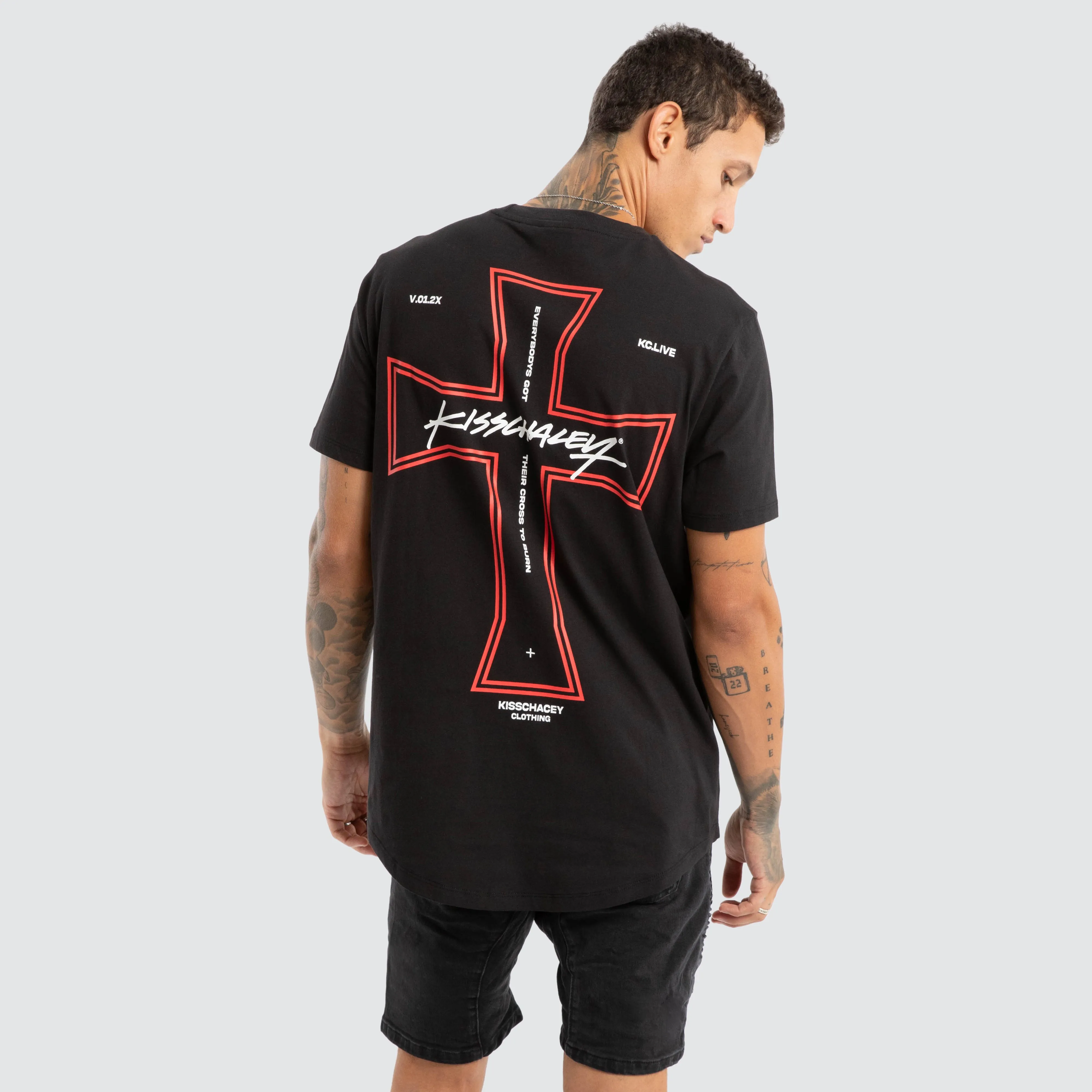 Confession Dual Curved Tee Jet Black sold by Neverland