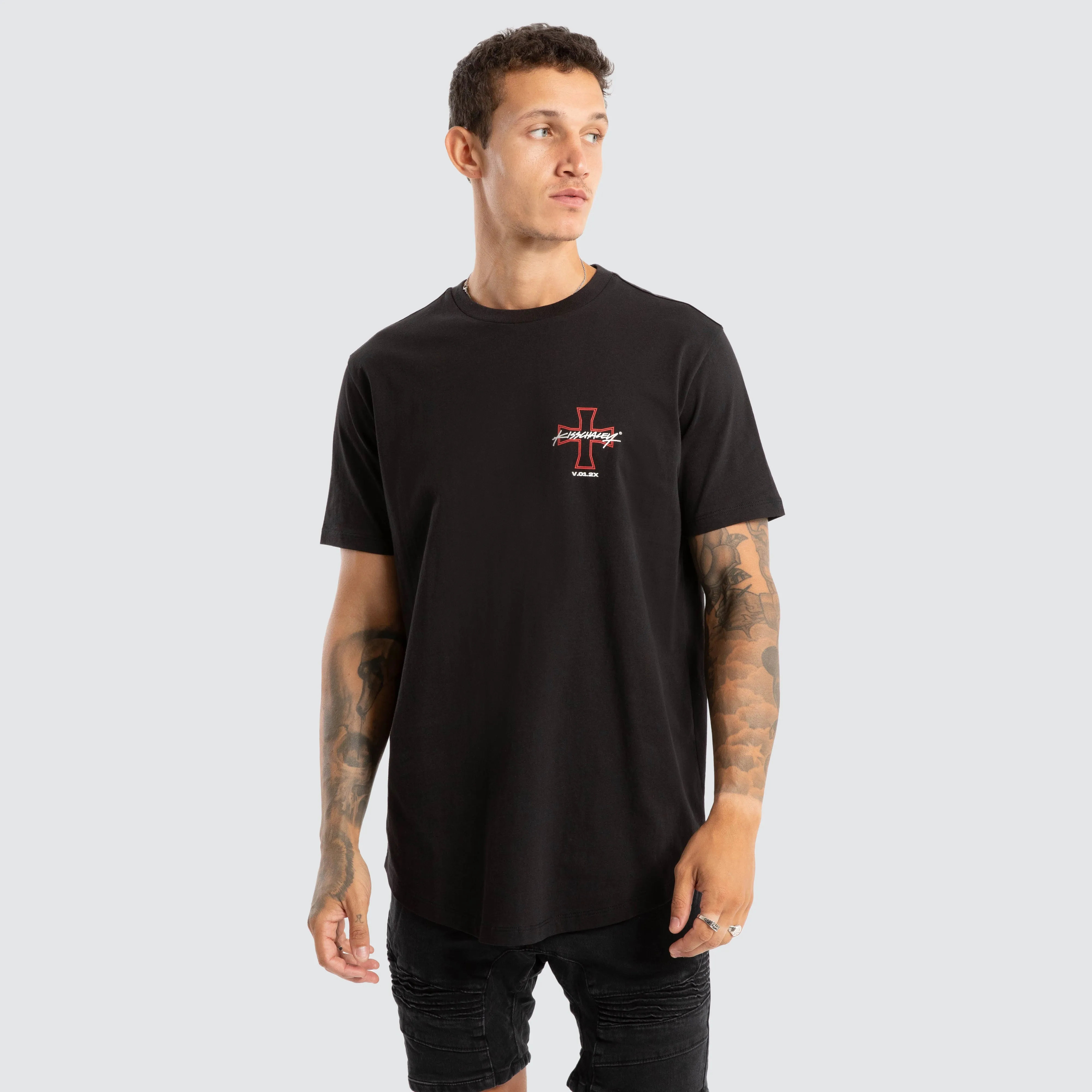 Confession Dual Curved Tee Jet Black sold by Neverland product image thumbnail 5