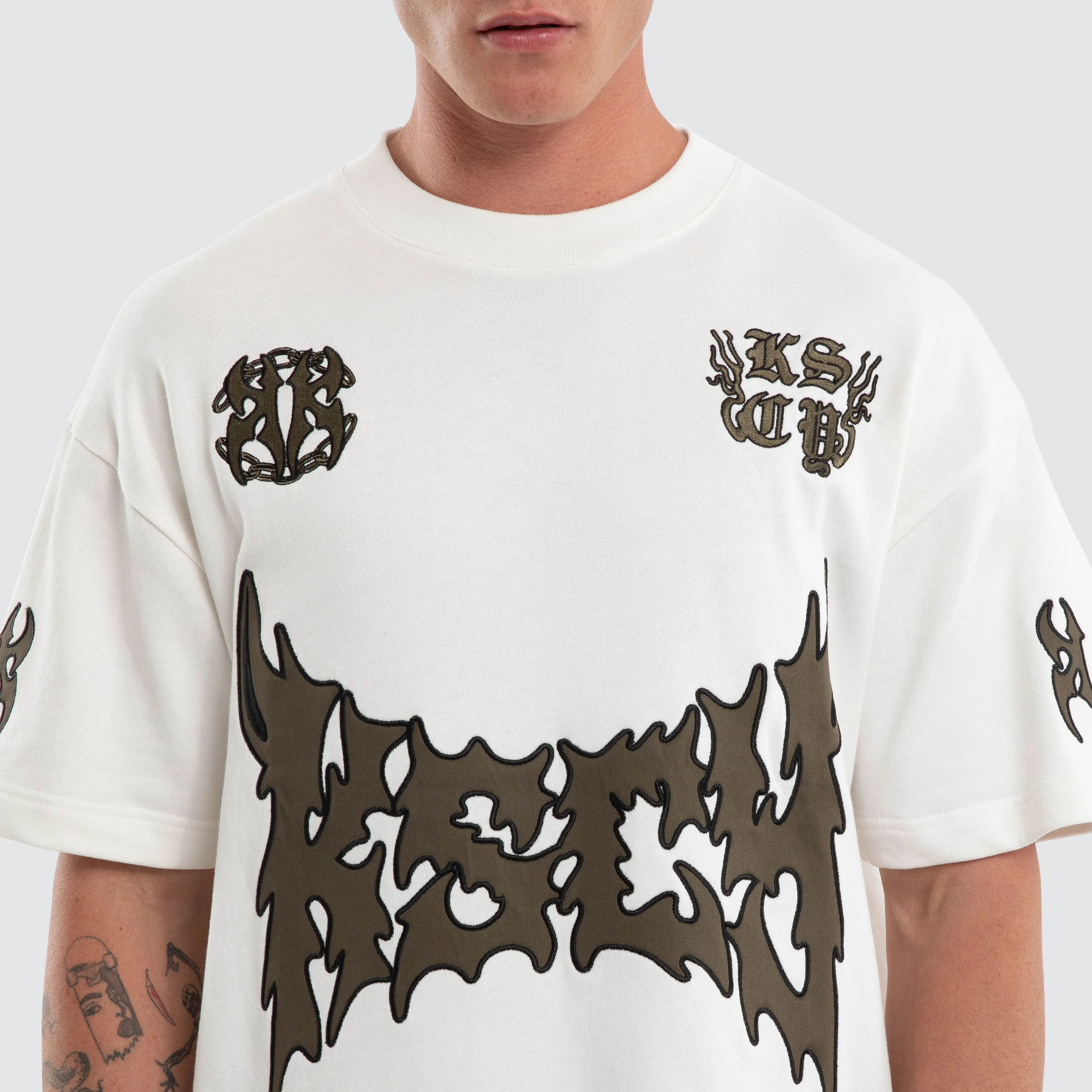 Hustler Loopback Street Tee Natural White sold by Neverland product image thumbnail 5