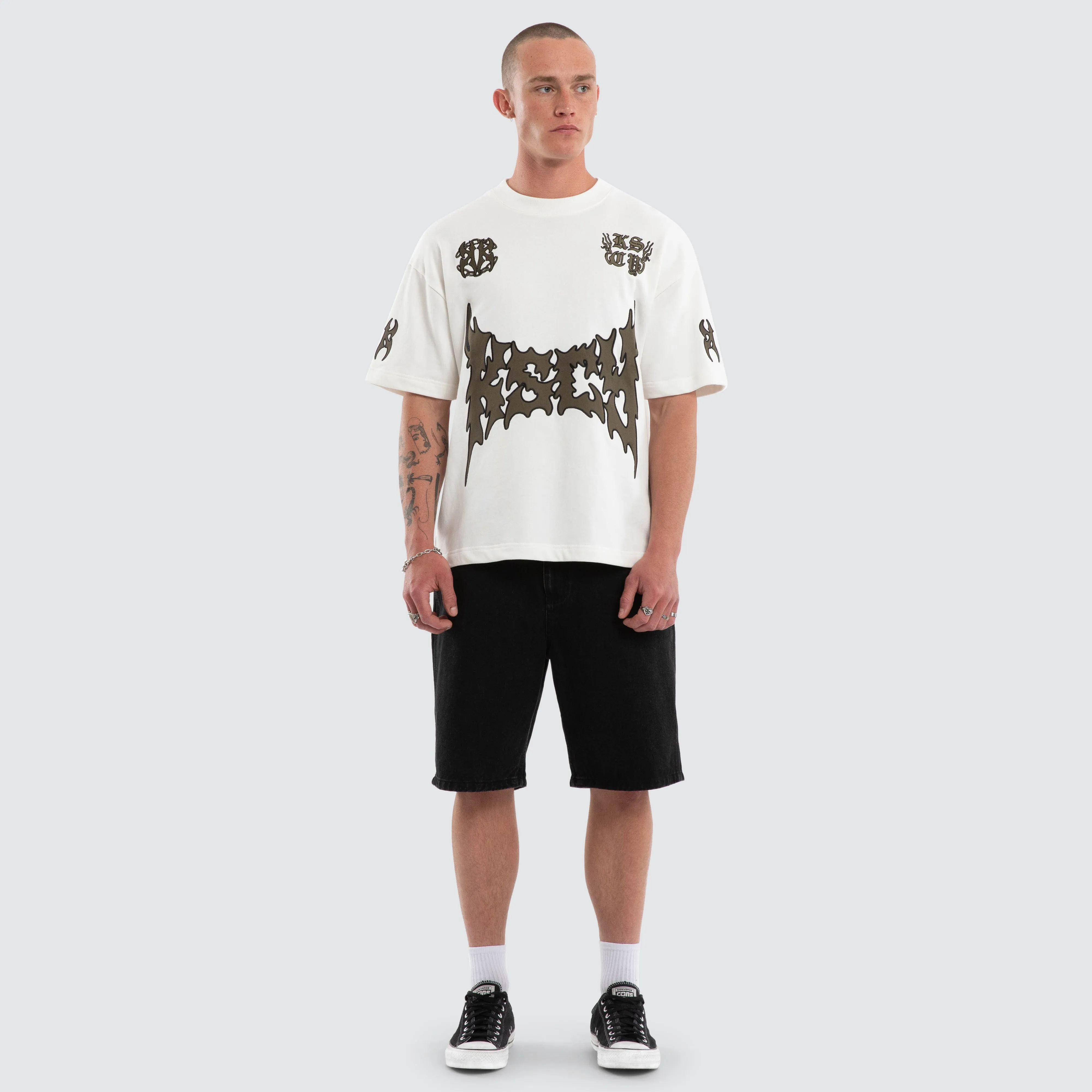 Hustler Loopback Street Tee Natural White sold by Neverland product image thumbnail 3