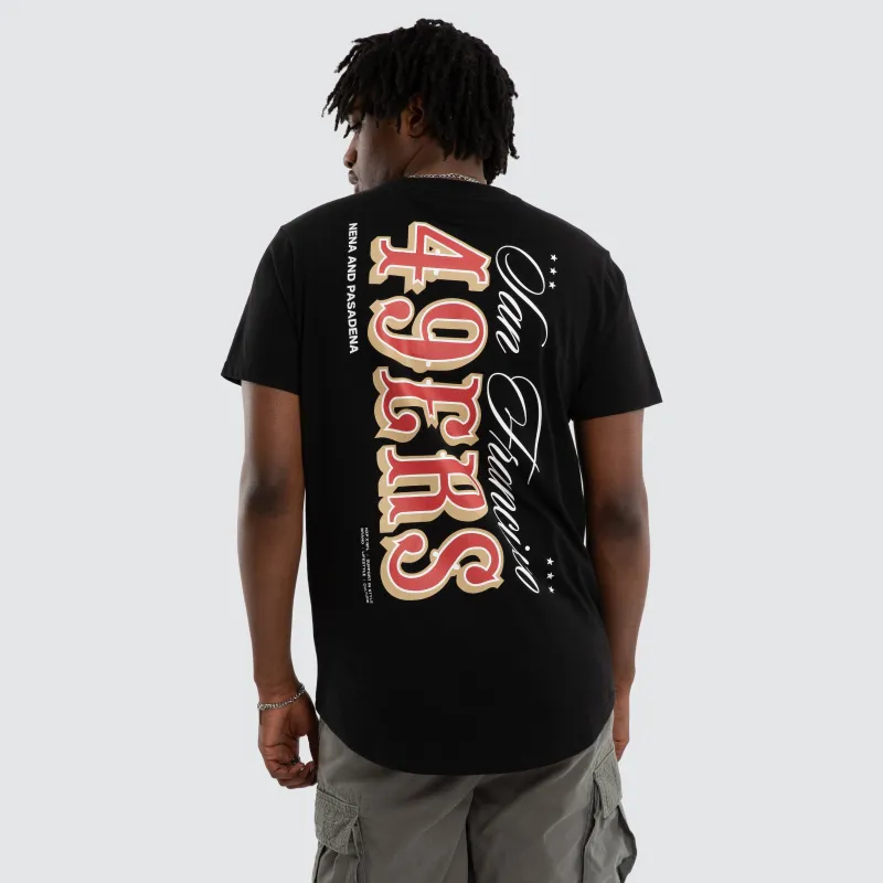 San Francisco 49ers NFL Vertical Tee Jet Black sold by Neverland