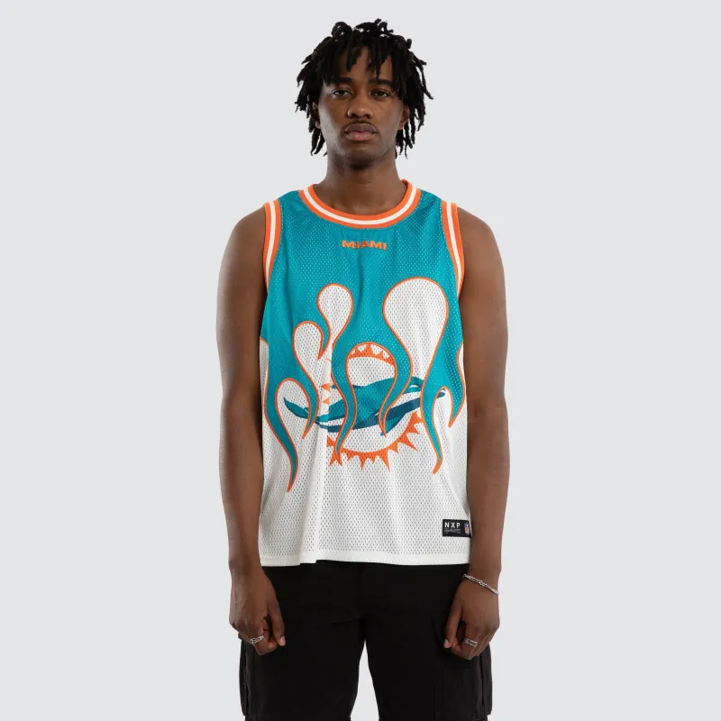 Miami Dolphins NFL Basketball Jersey Aqua/White sold by Neverland